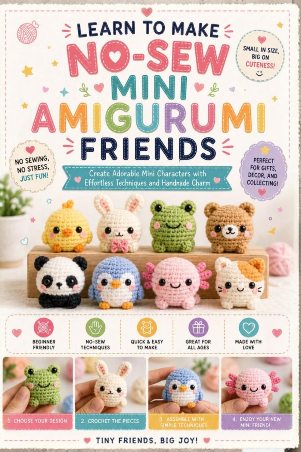 Learn to Make No-Sew Mini Amigurumi Friends.: Create Adorable Mini Characters with Effortless Techniques and Handmade Charm