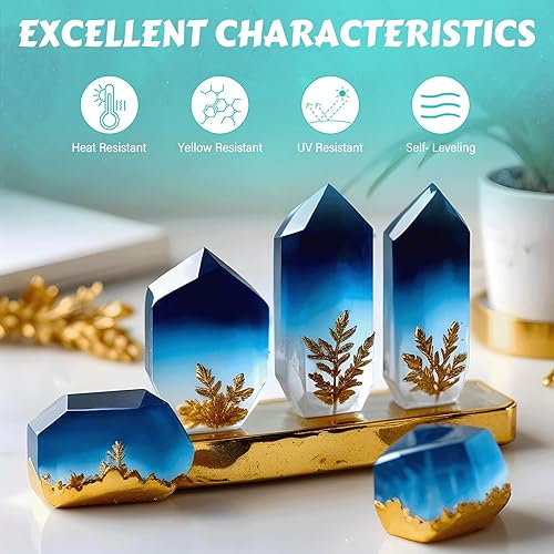 Miniatura 3 de Suzzam Resina epoxi de 8 onzas, sin amarillamiento y sin burbujas, relación de mezcla 11, resina transparente de 2 partes para fabricación de joyas,