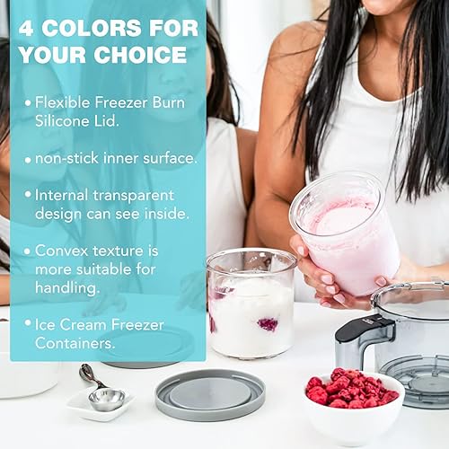 Miniatura 2 de 4 recipientes y tapas de pintas de helado, vasos de 16 onzas compatibles con máquinas de helado de crema NC301 NC300 NC299AMZ Series, recipientes de