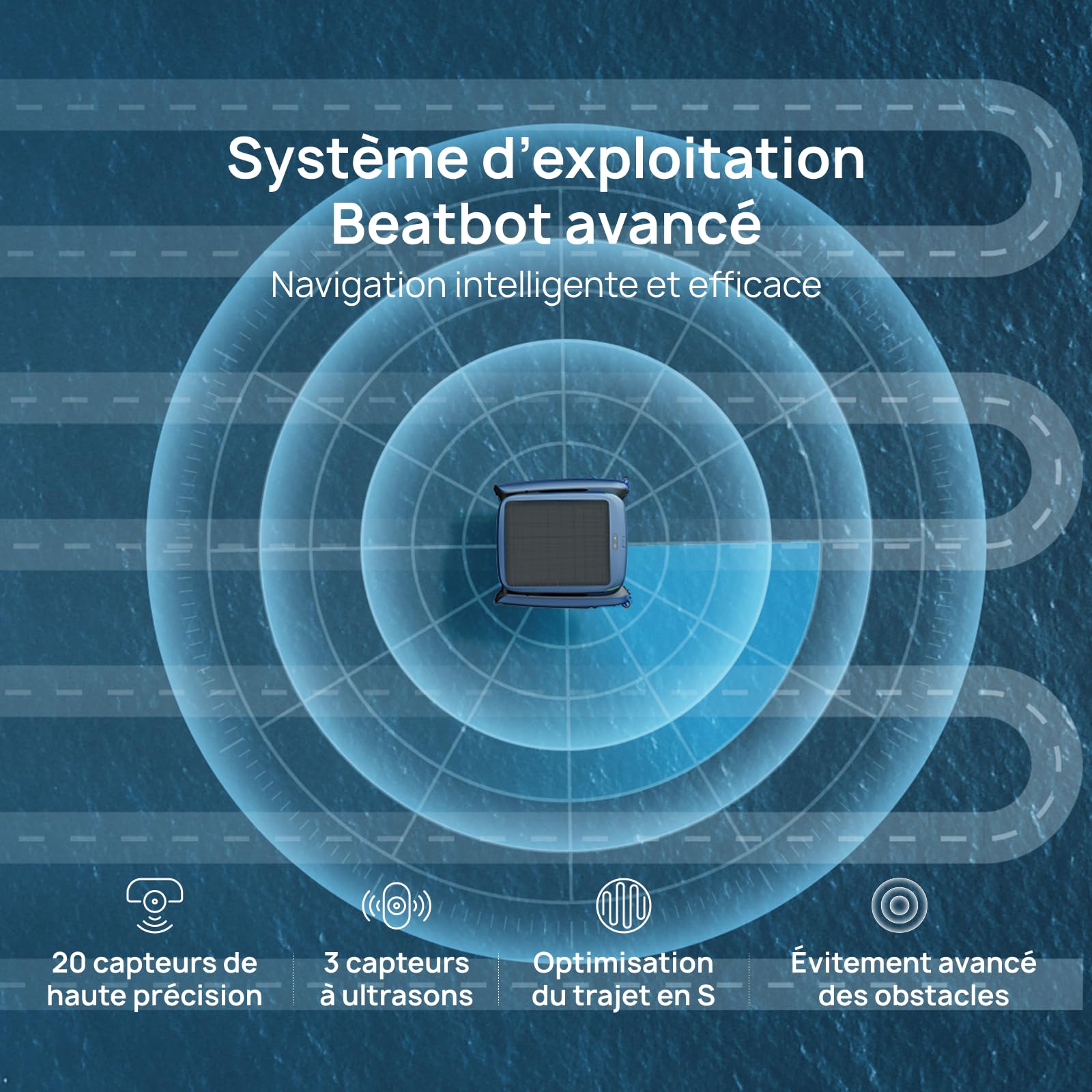 Beatbot iSkim Ultra Robot Piscine sans Fil Solaire,Double Recharge | Nettoyage Surface 24/7,Clarification Automatique de l’Eau,Contrôle App,Nettoyage Bords & Coins,Skimmer Piscine Intelligent