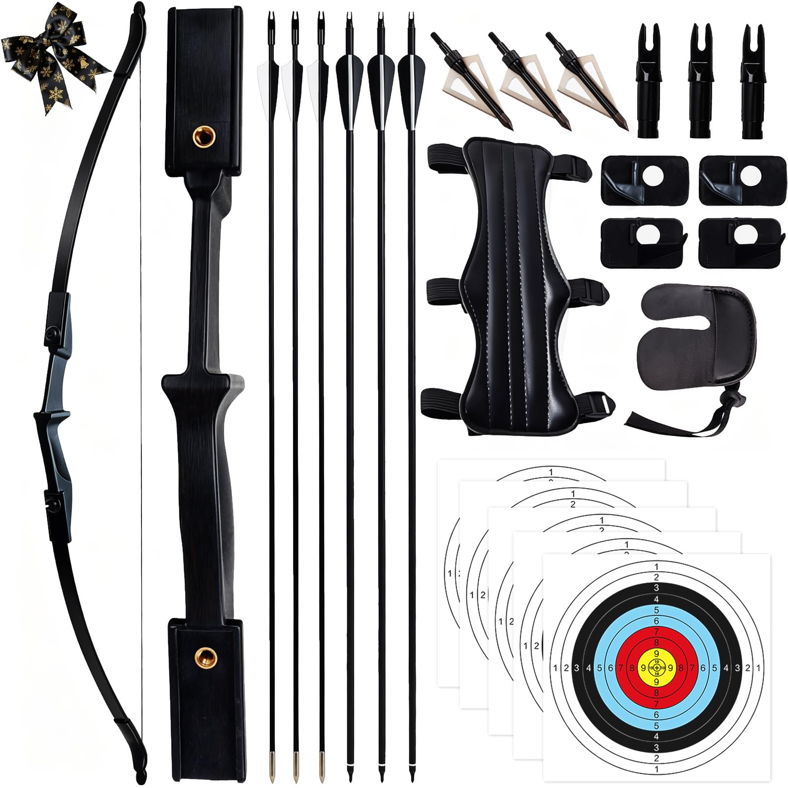 Archery Bow and Arrow - 53" Takedown Ambidextrous 20LBS/30LBS/40LBS Recurve Bow for Adults Youth Beginner Left and Right Handed, Archery Set for Outdoor Target Hunting Training Practice