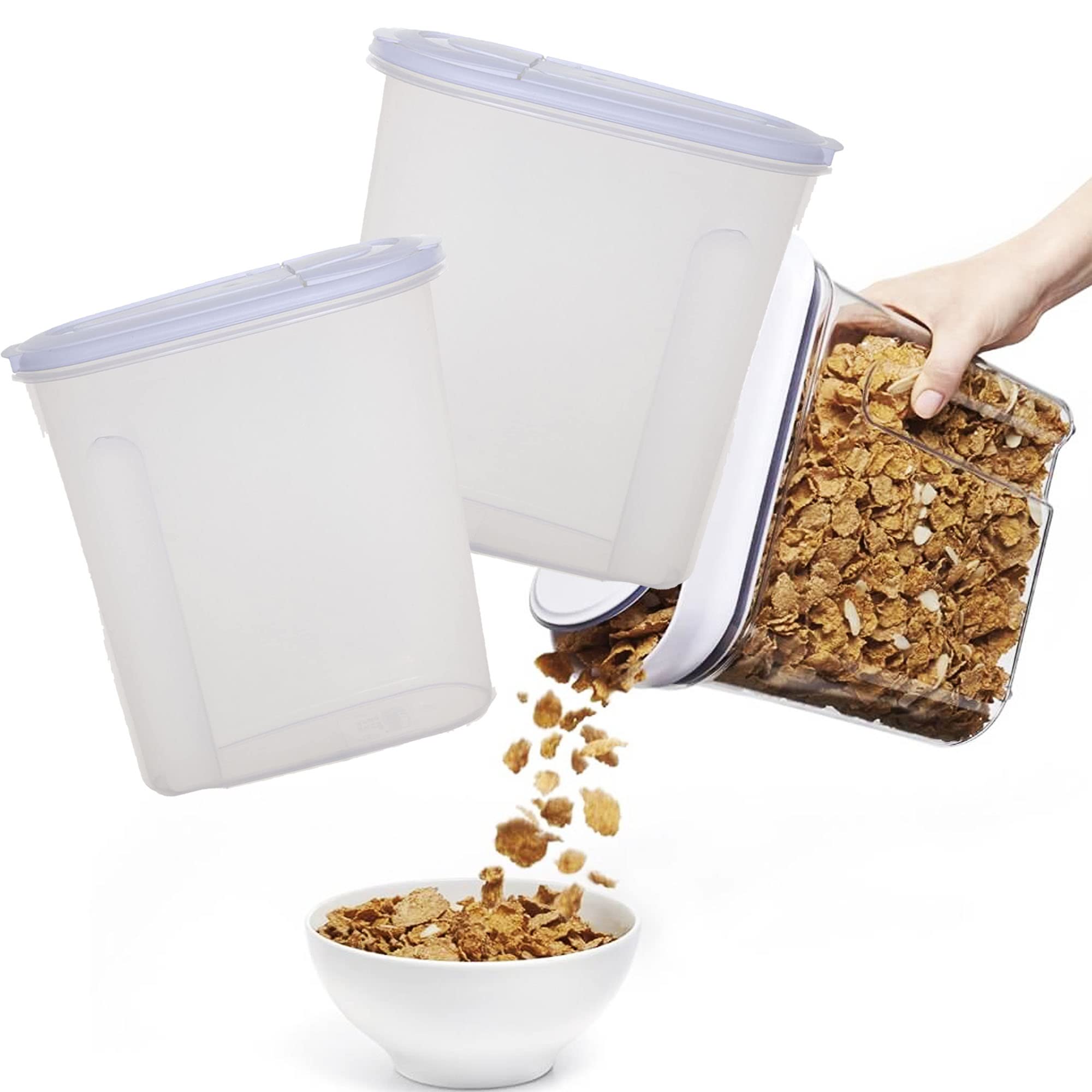 Pluto Packaging Clear Plastic Cereal Kitchen Storage Box (3L) Dry Food Container With Lid Pasta Rice Flour Ideal For Cereals Much More (3)