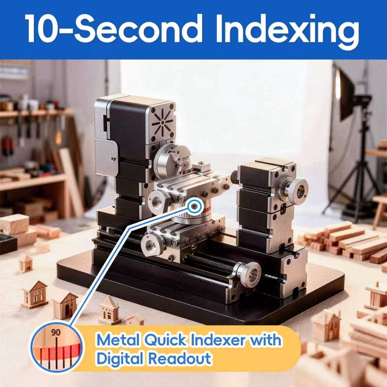 Hochleistungs-Mini-Drehmaschine, 60 W, aus Metall, Heimwerker, 4-Achsen, Drehmaschinen, Werkzeugmaschinen mit Sockel, 12000 U/min, für Holz, Weichmetalle, Plexiglas, Kunststoff