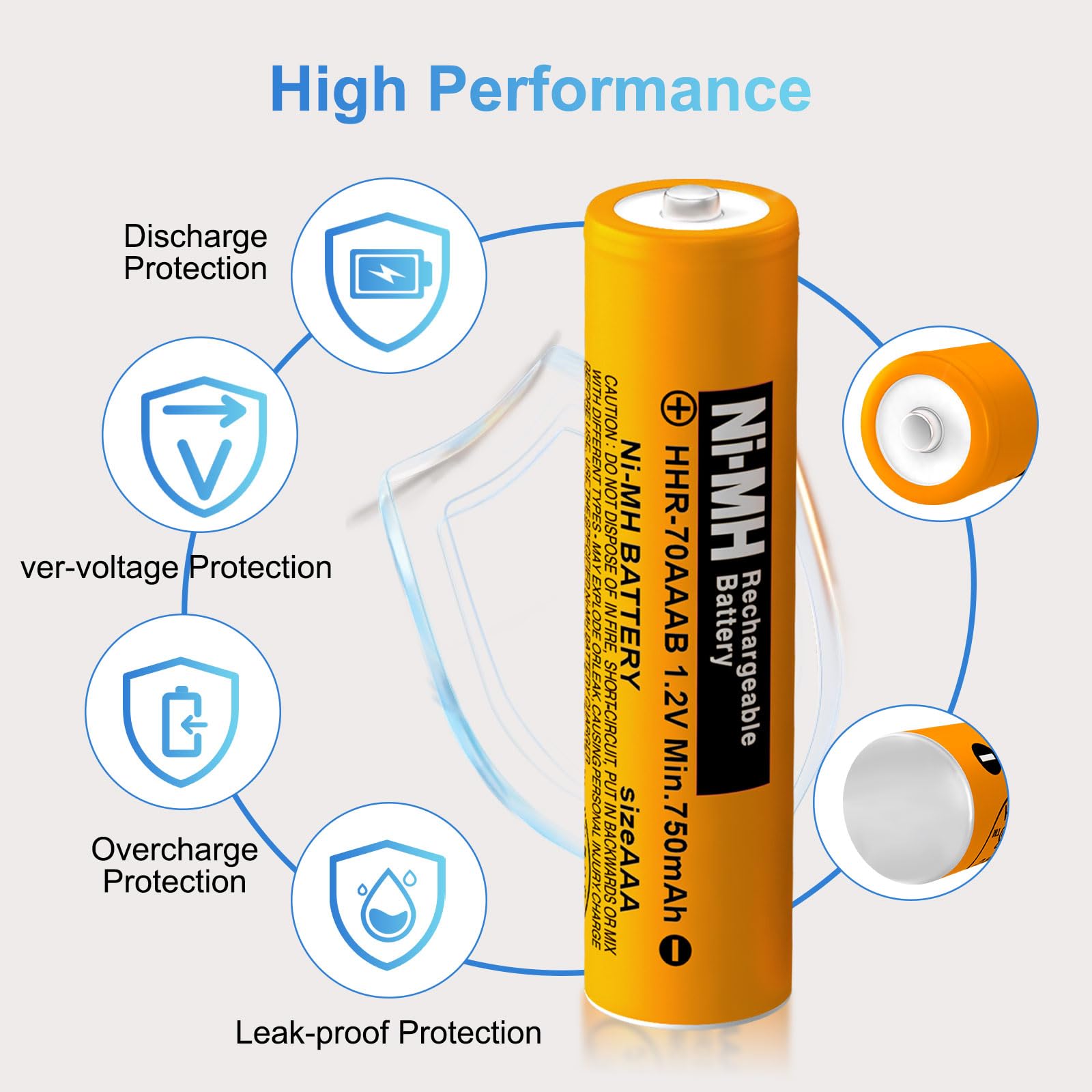 12 Stück NiMH AAA Akku 750mah 1.2V Wiederaufladbare Batterien für Panasonic Gigaset schnurlose Telefone HHR-70AAAB
