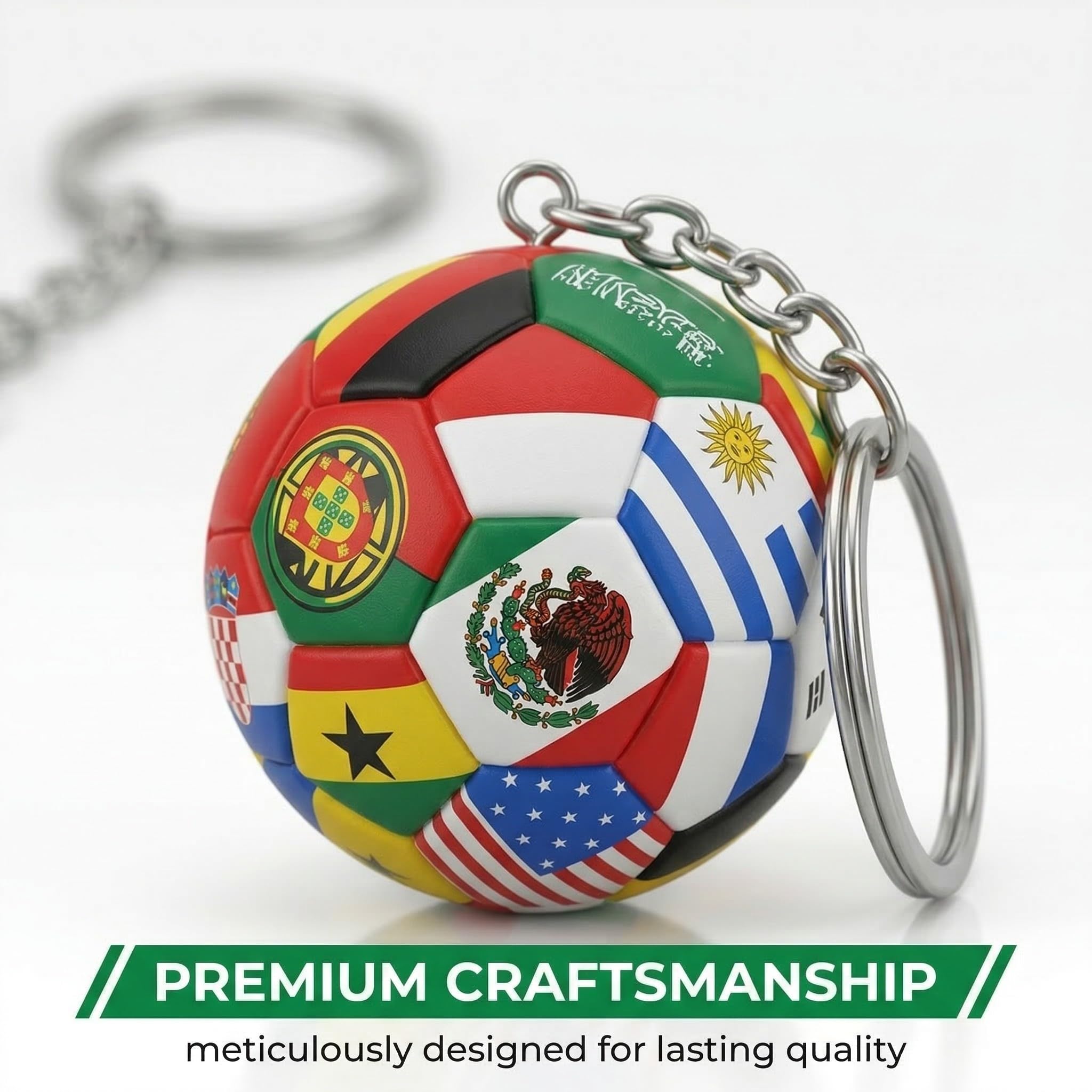Portachiavi Calcio Rucksack Charme Coppa del Mondo 2026 Bandiera Nazionale Multicolore