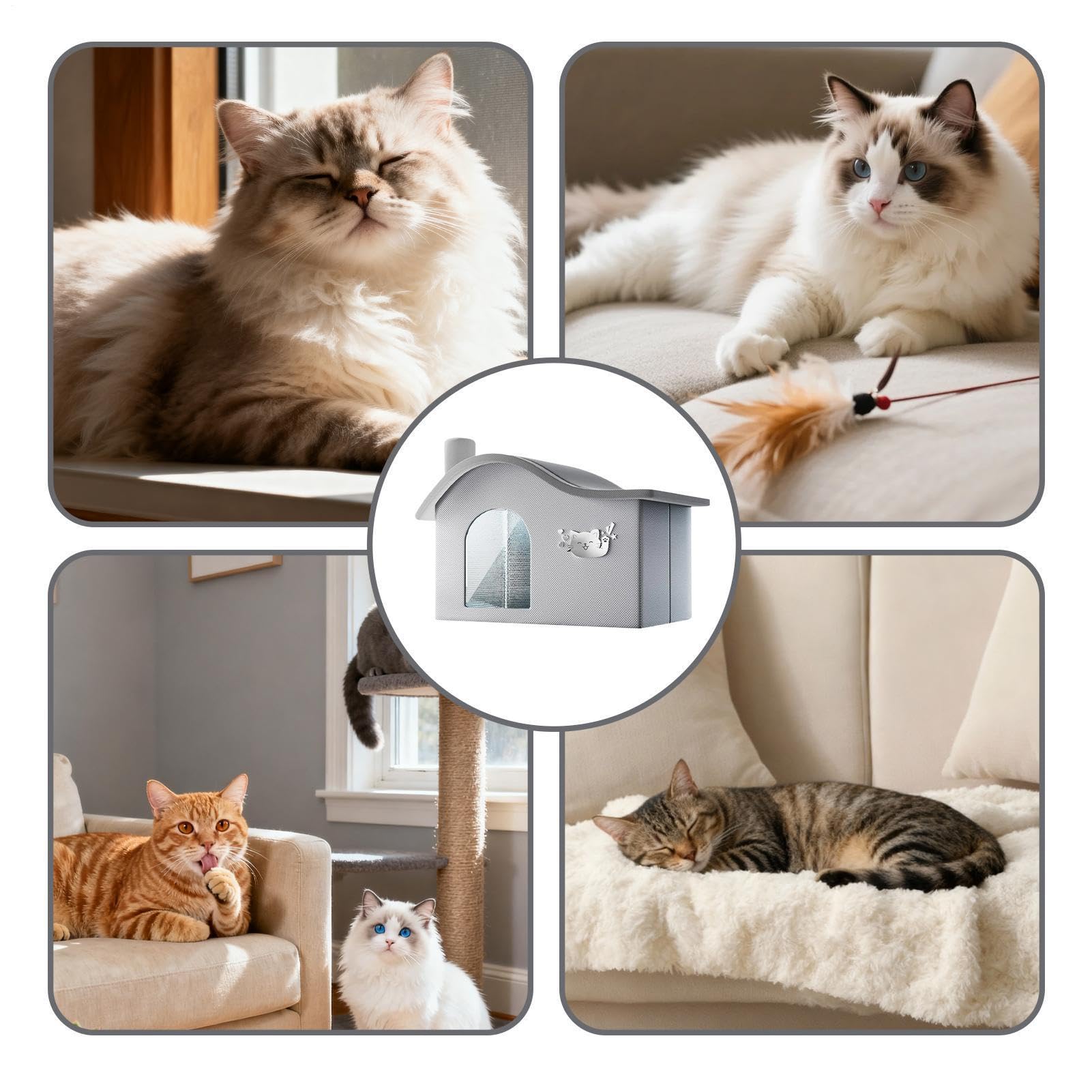 Cooling Cat House | izolowany wodoodporny zdejmowany z 6 opakowaniami lodu