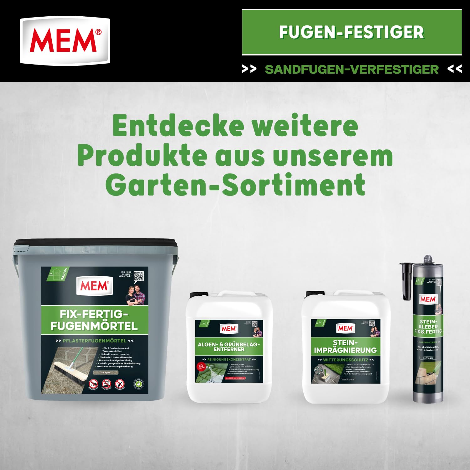 MEM Fugen-Festiger, Fugenabdichtung für Sandfugen, Pflaster & Terrasse, Für Risse & Fugenrisse, Unkrauthemmend, Wasserdurchlässig, Frostbeständig, Lösemittelfrei, Weiß (trocknet klar), 5 l Eimer