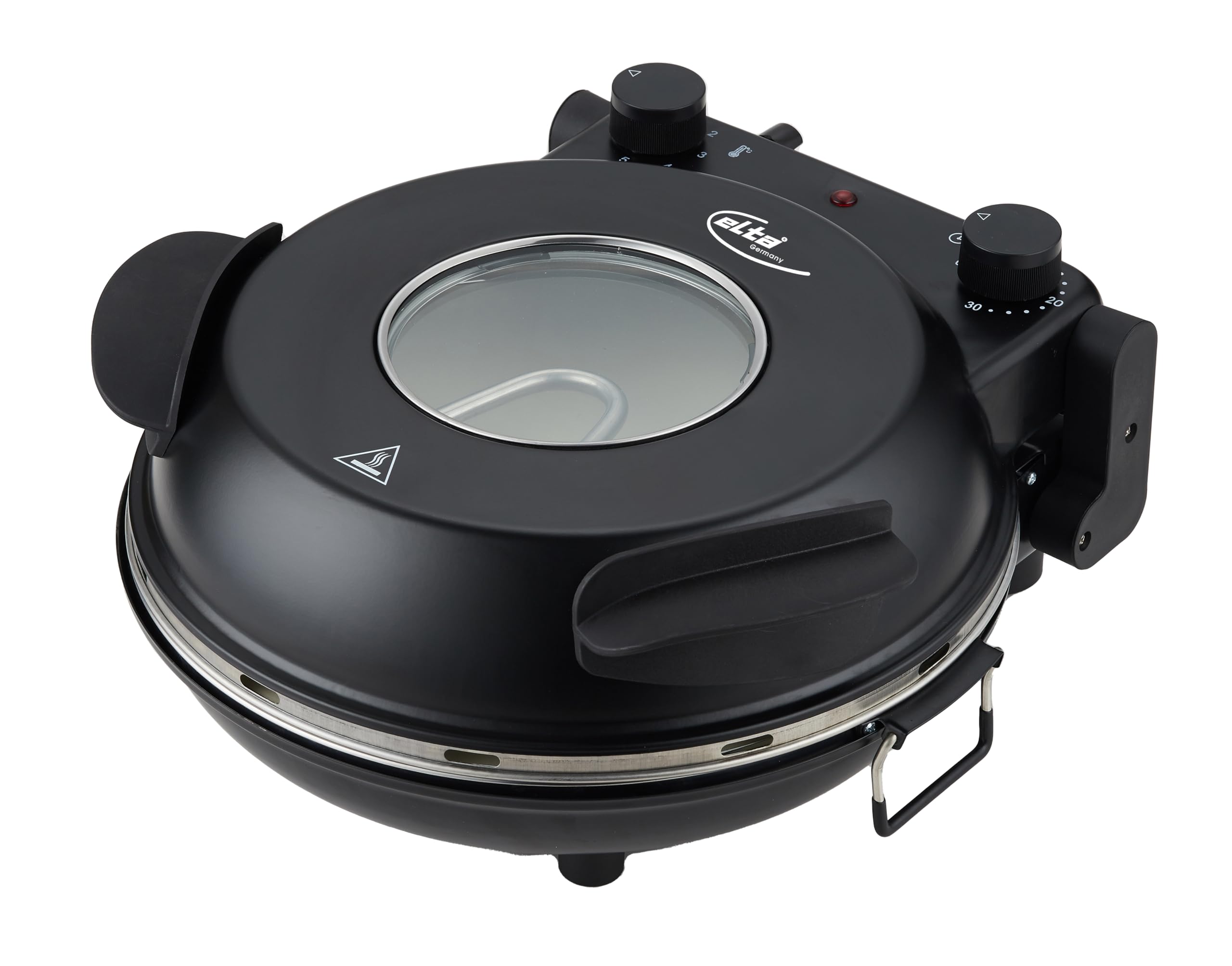 ELTA Pizzaofen Mini Back Ofen - Pizzamaker - Pizza Ofen - 32 cm - extra großes Sichtfenster mobiler elektrischer Holzofen Napoli 1200 W - bis 360°C - Ober- und Unterhitze