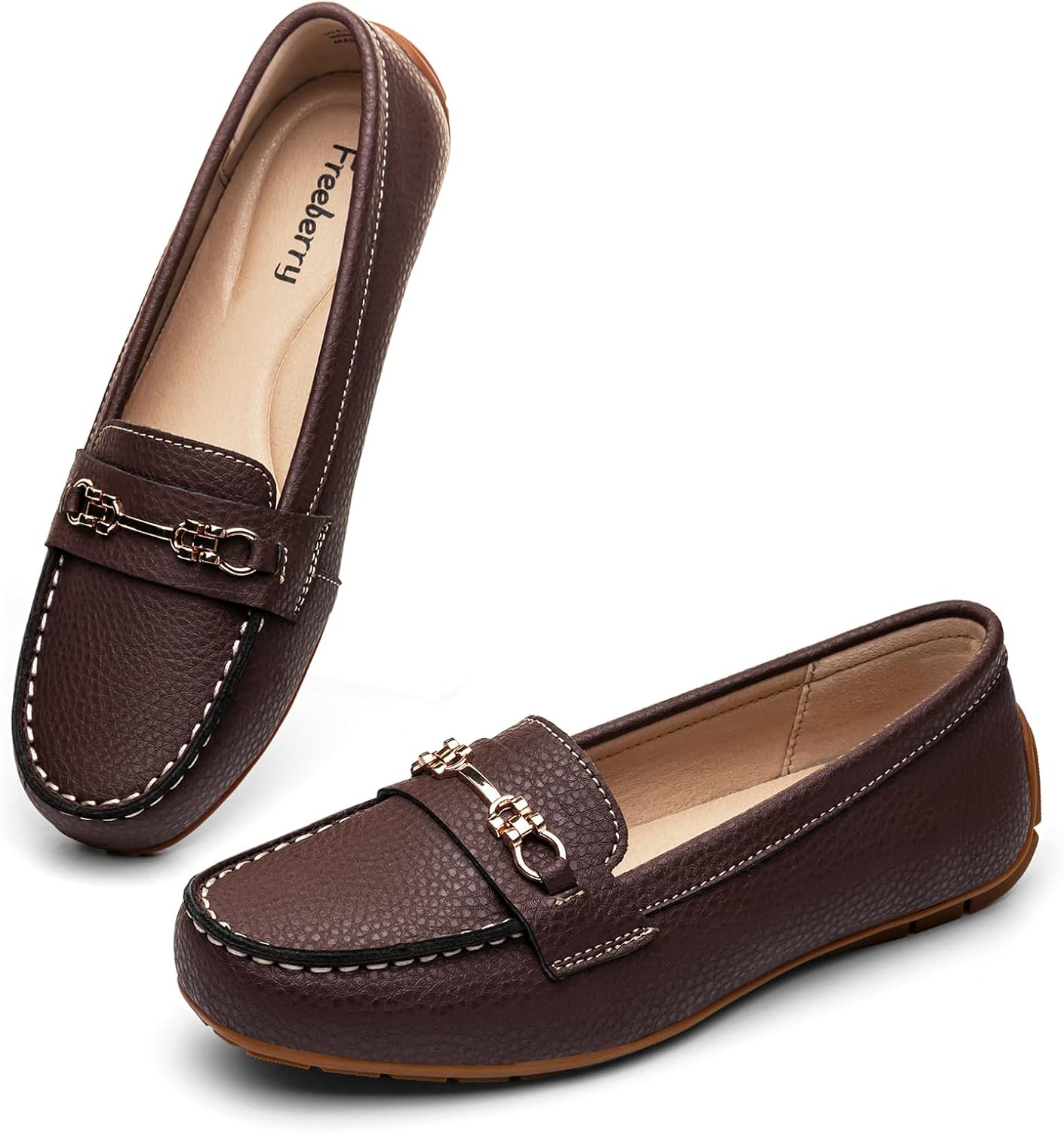 Loafers for Women Comfort Leather Loafers Cute Slip On Business Casual Dress Shoes Lightweight Work Flats Driving Mocs Walking Shoes for Women - Image 8