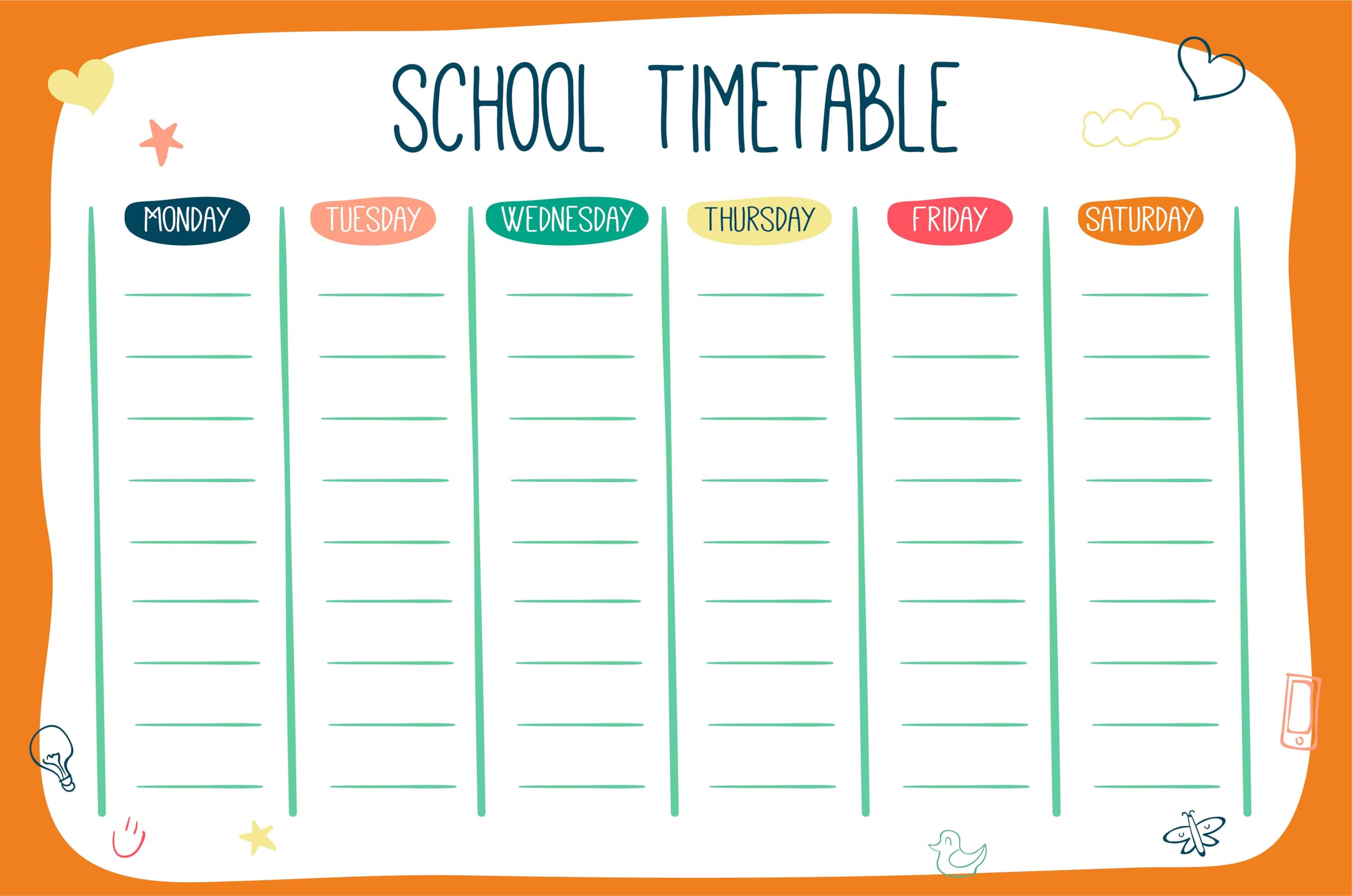 Visual Creation Time Table Stickers for Kids Cloud School Labels (12 x 18 in) (Orange)-image-46