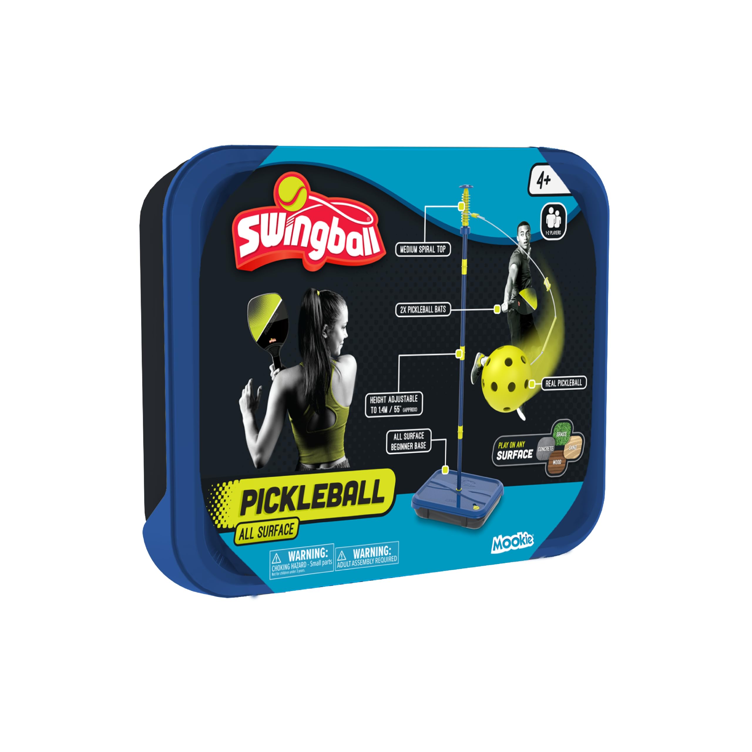 Swingball Pickleball All Surface Unisexe, Noir/Jaune, Taille Unique