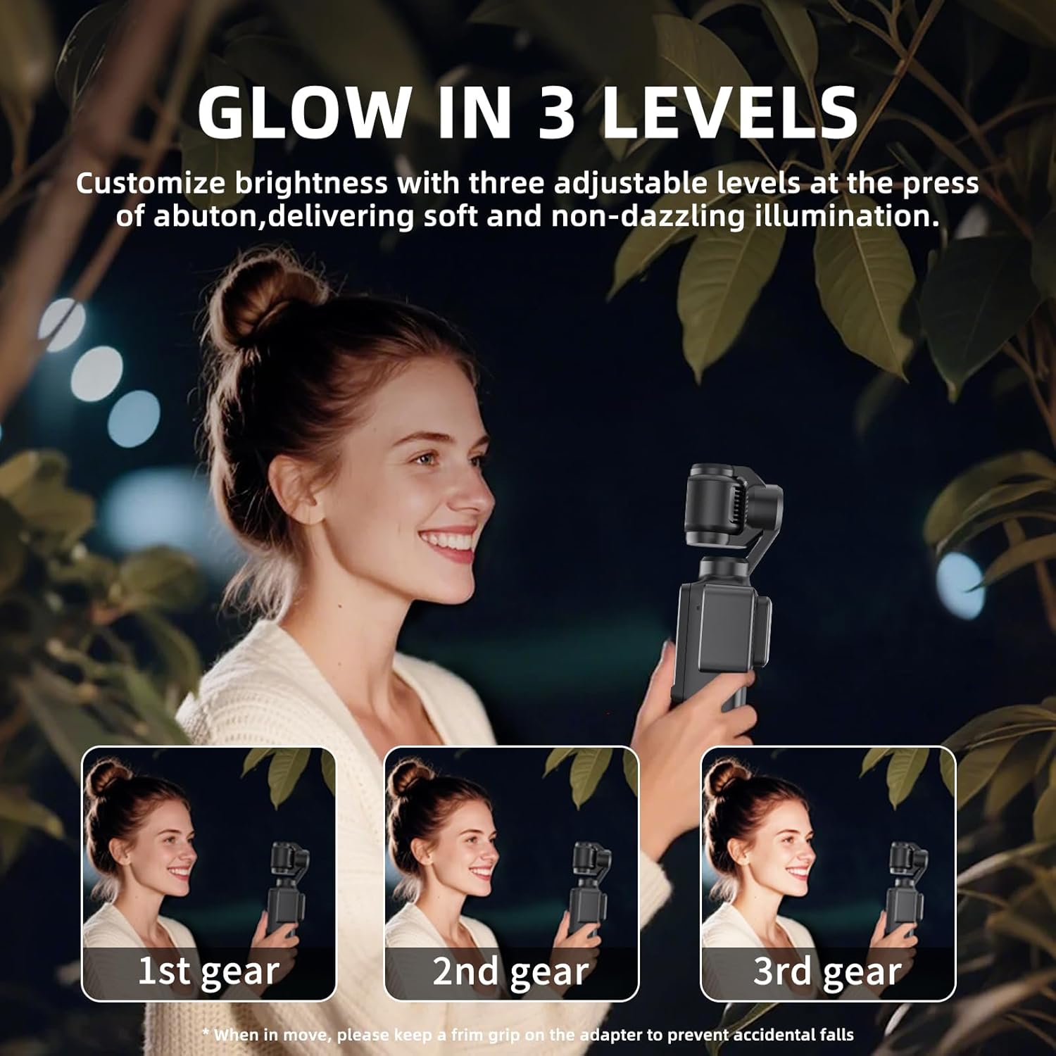Magnetic Selfie Light for DJI Osmo Pocket 3 Light Creator Combo, Rechargeable Mini LED Video Fill Light, 3 Color Modes/Brightness Adjustable for Pocket 3 Selfie Vlog Recording, Makeup, TikTok (3)