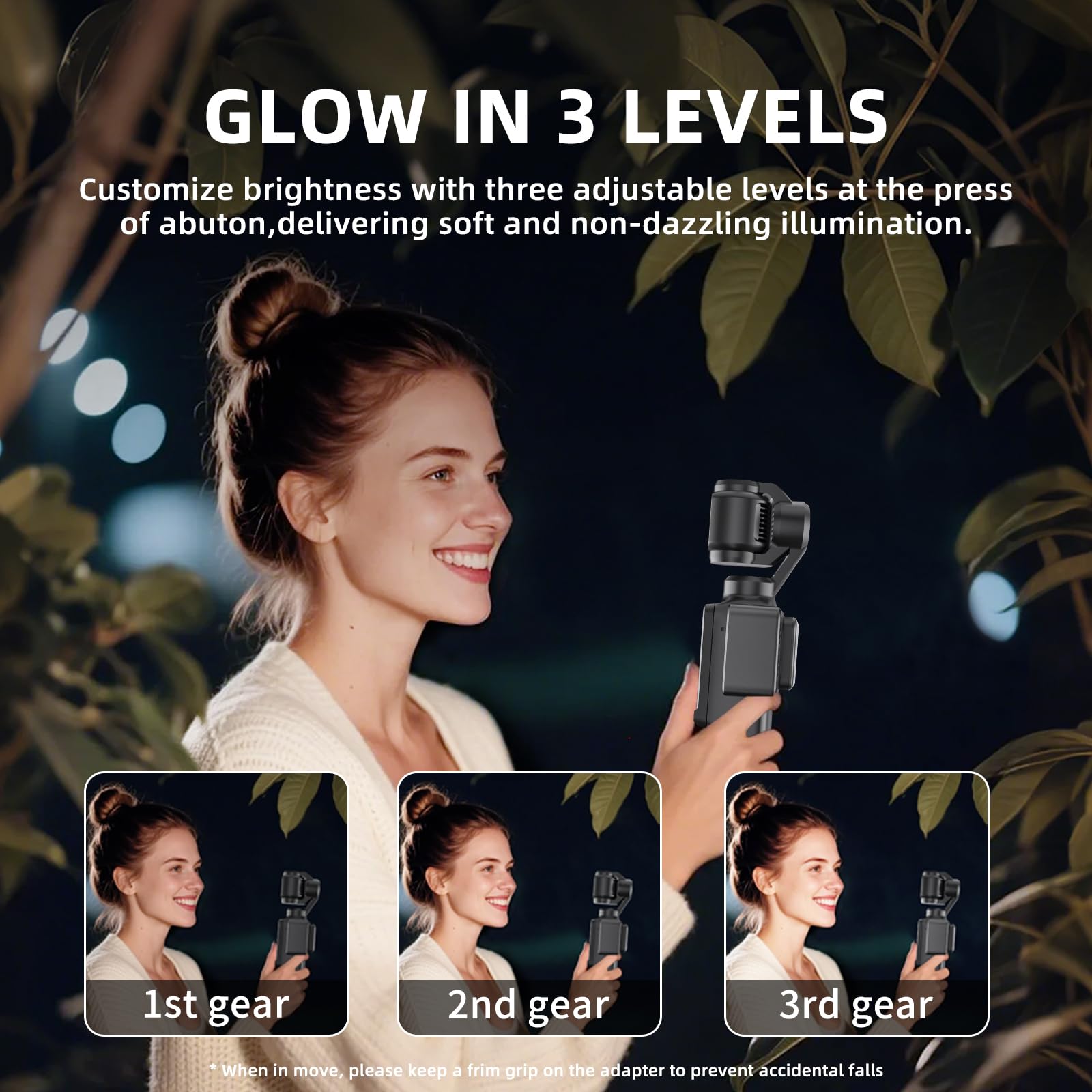 Magnetisches Selfie-Licht für DJI Osmo Pocket 3 Light Creator Combo | Wiederaufladbare Mini-LED, 3 Farbmodi, Helligkeit einstellbar, für Vlog-Aufnahmen, Make-up, TikTok