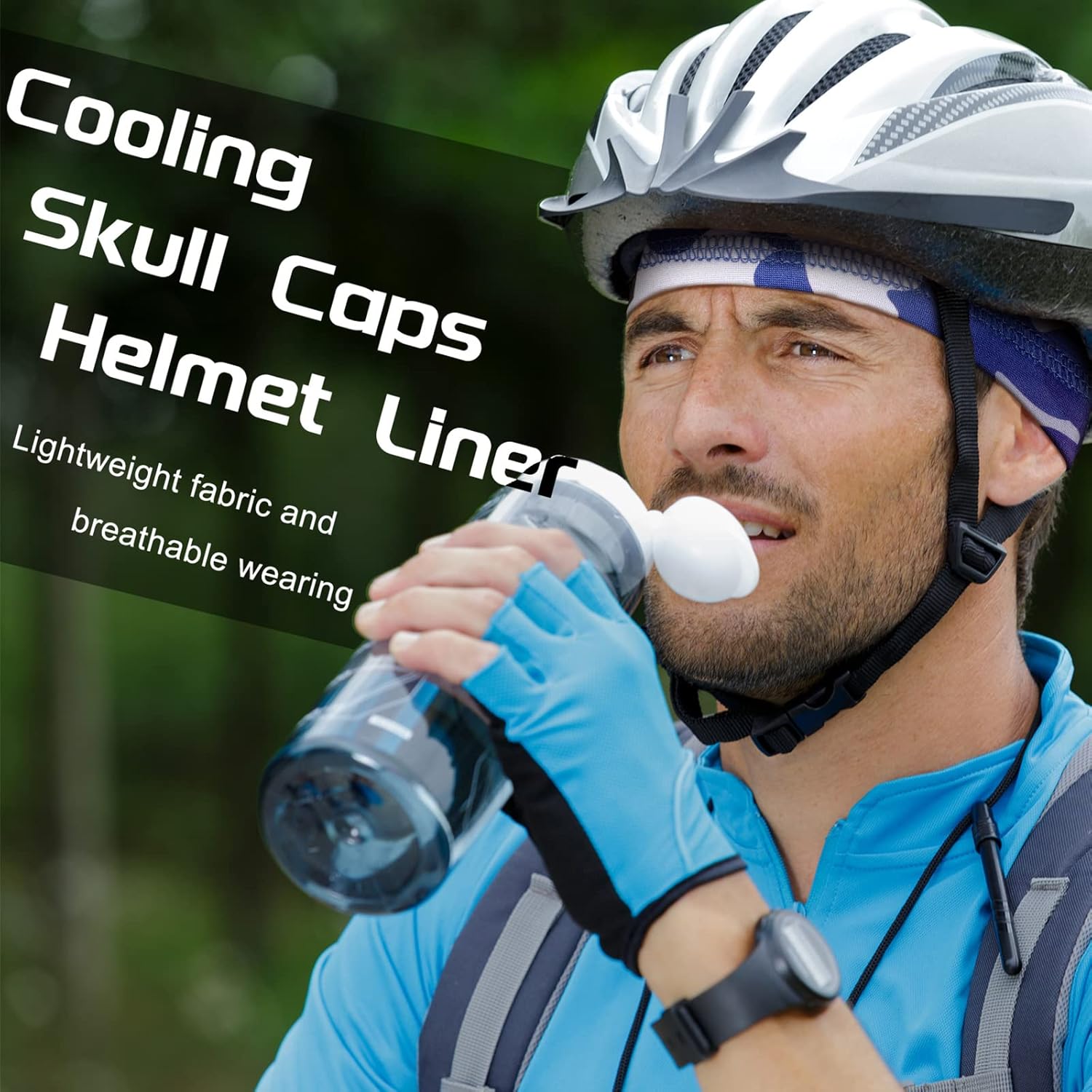 Retisee 30 Pcs Cooling Skull Cap Bulk Helmet Liner Hard Hat Liner Cycling Wicking Beanie Outdoor Head Wrap for Men Women(Camouflage, Solid Color)