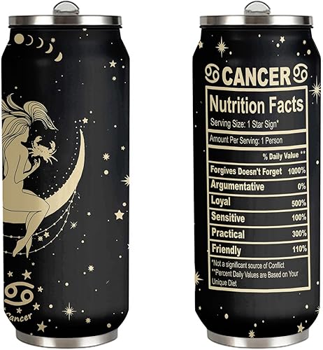 tatamonkey Vaso de constelación de cáncer del zodiaco para hombre y mujer, vasos de acero inoxidable para fanáticos de la astrología, regalos de