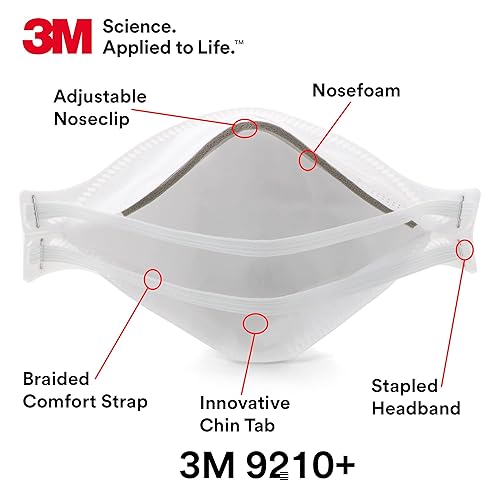 Miniatura 8 de 3M Aura - Respirador de partículas 9210+, N95, paquete de 240 respiradores desechables, convenientes, envueltos individualmente, diseño plegable