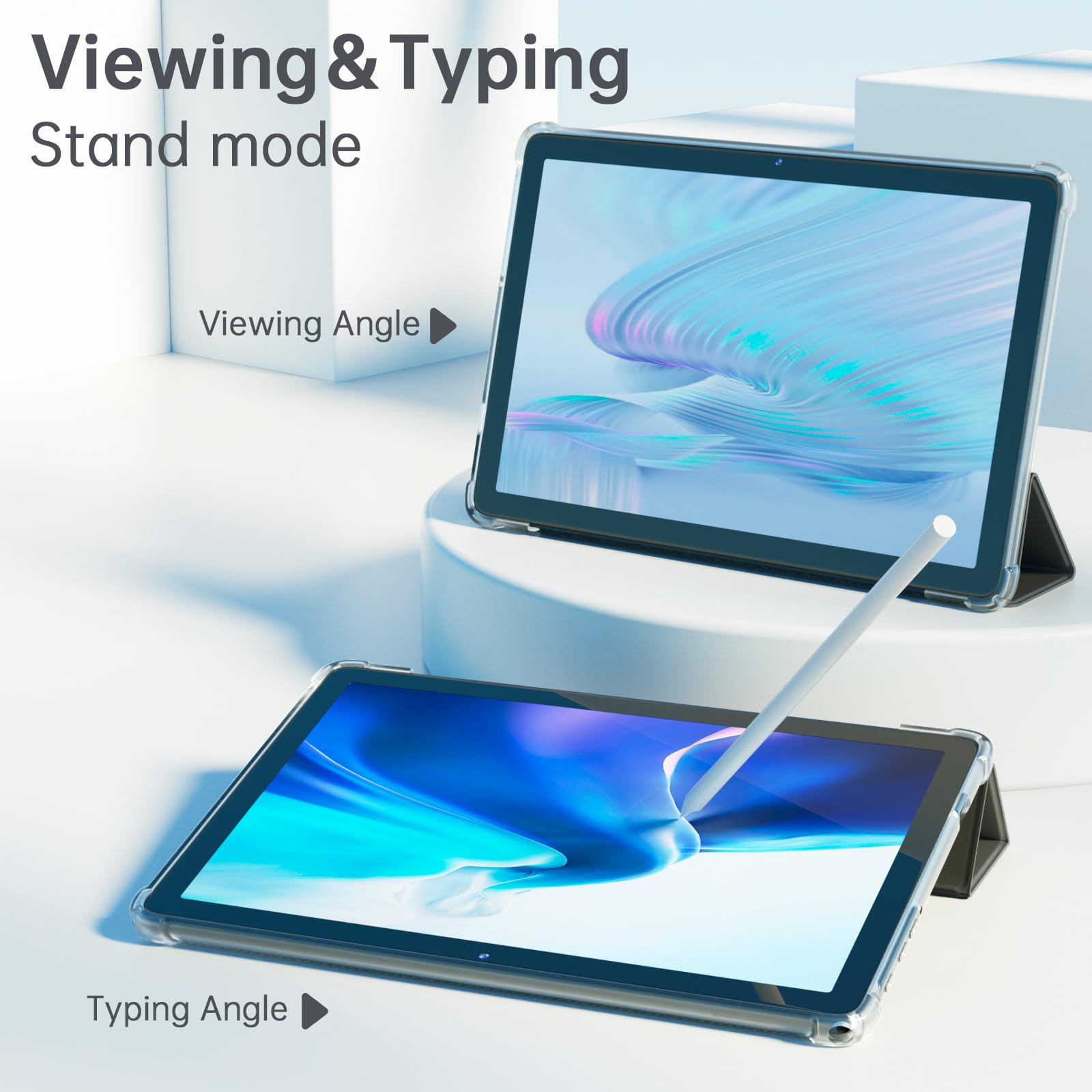 Tablet-Hülle Für KST102SA 10,1 Zoll – Lederhülle Mit Multi-Ansicht, Auto Wake/Sleep, Gefrostete Rückseite