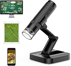 WADEO WiFi USB Digital Microscope, 1080P HD 50-1000X Digital Microscope Handheld Microscope with 2 MEGAPIXEL Cameras and 8 LEDs, Compatible with iPhone iPad Android Mac Windows
