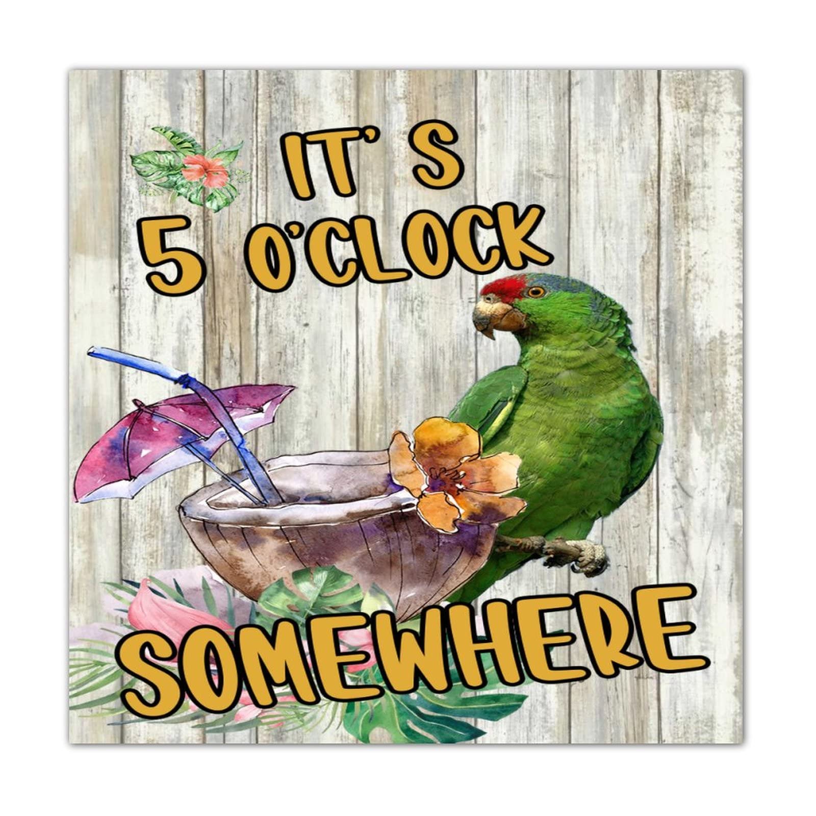 Cadeau déco idéal : plaque bois flamant rose 40 cm - 8