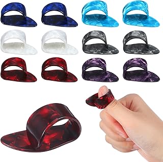 12Pcs Thumb Picks, 5.5 In Flat Thumb Picks for Guitar, 6 Colors Durable Finger Picks, Thumb Pick Protecting Fingers, for Fingerstyle Acoustic Guitar, Banjos, Mountain or Ukulele Harp