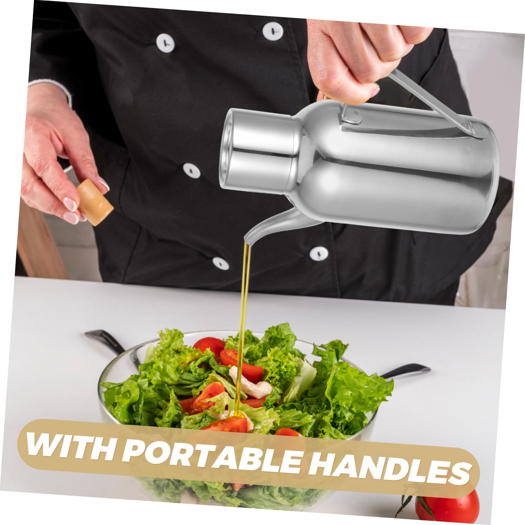 Mipcase Distributore Olio in Acciaio Inox 304 da 800ml Beccuccio Antigoccia, Bottiglia per Olio D’oliva e Aceto per Cucina Domestica, Ristorante e Buffet
