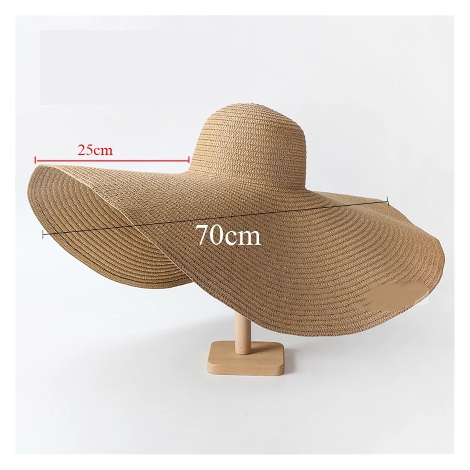 Cappello da sole a tesa larga oversize 70 cm viaggio grande in paglia spiaggia pieghevole estivo donna
