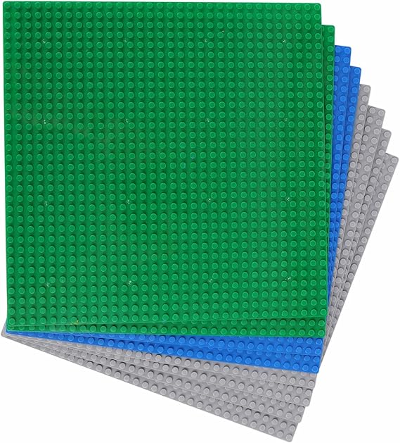 8 Packs Classic Baseplates, 10x10 inch with 32x32 Studs, Building Bricks Baseplate Compatible With Lego, Base Plates 10