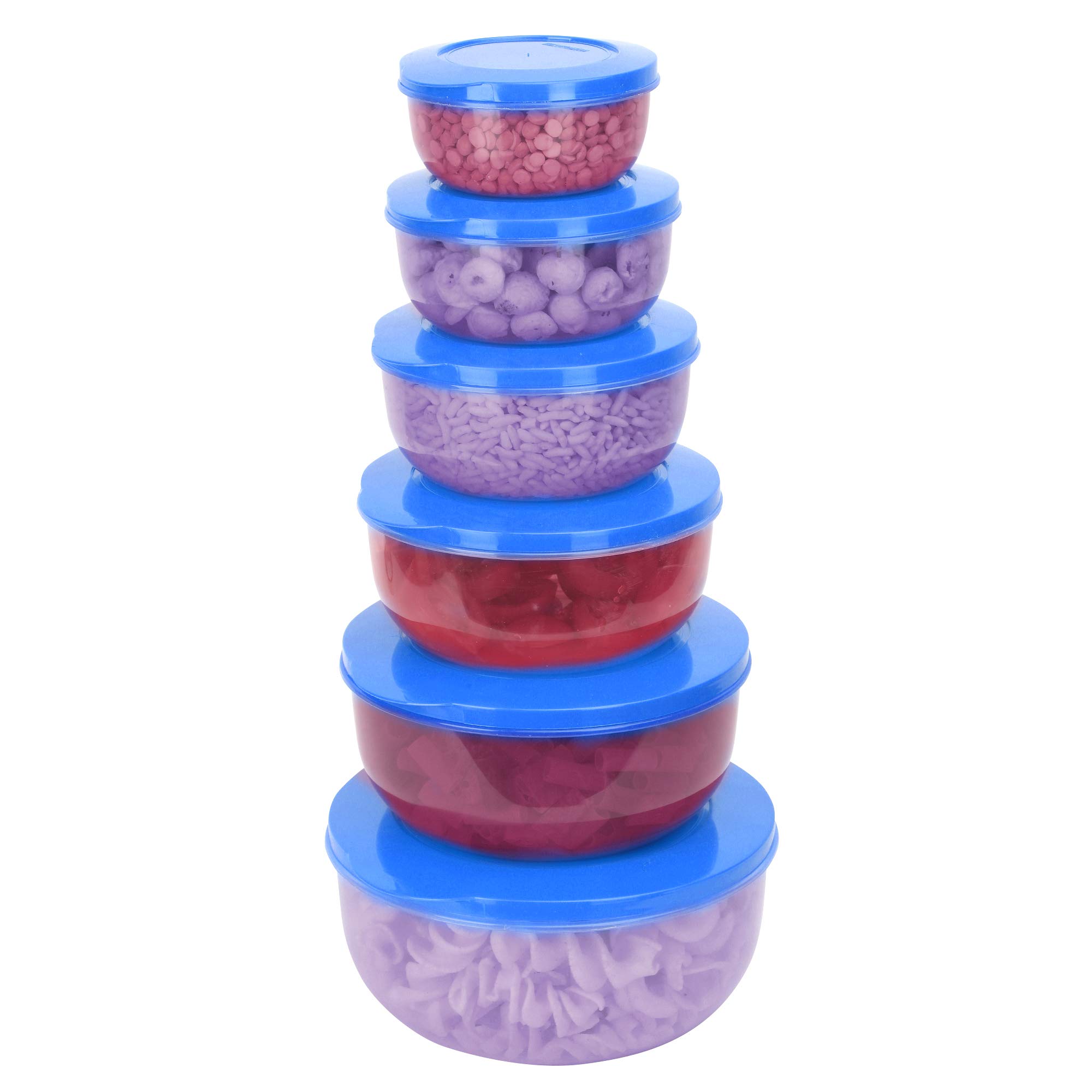 Cutting EDGE 6 Pcs Eco-Storage Plastic Container & Organizer Set for Kitchen, Refrigerator & Home Use (2700ML + 1950ML + 1300ML + 900ML + 600ML + 400ML) (Light Blue)