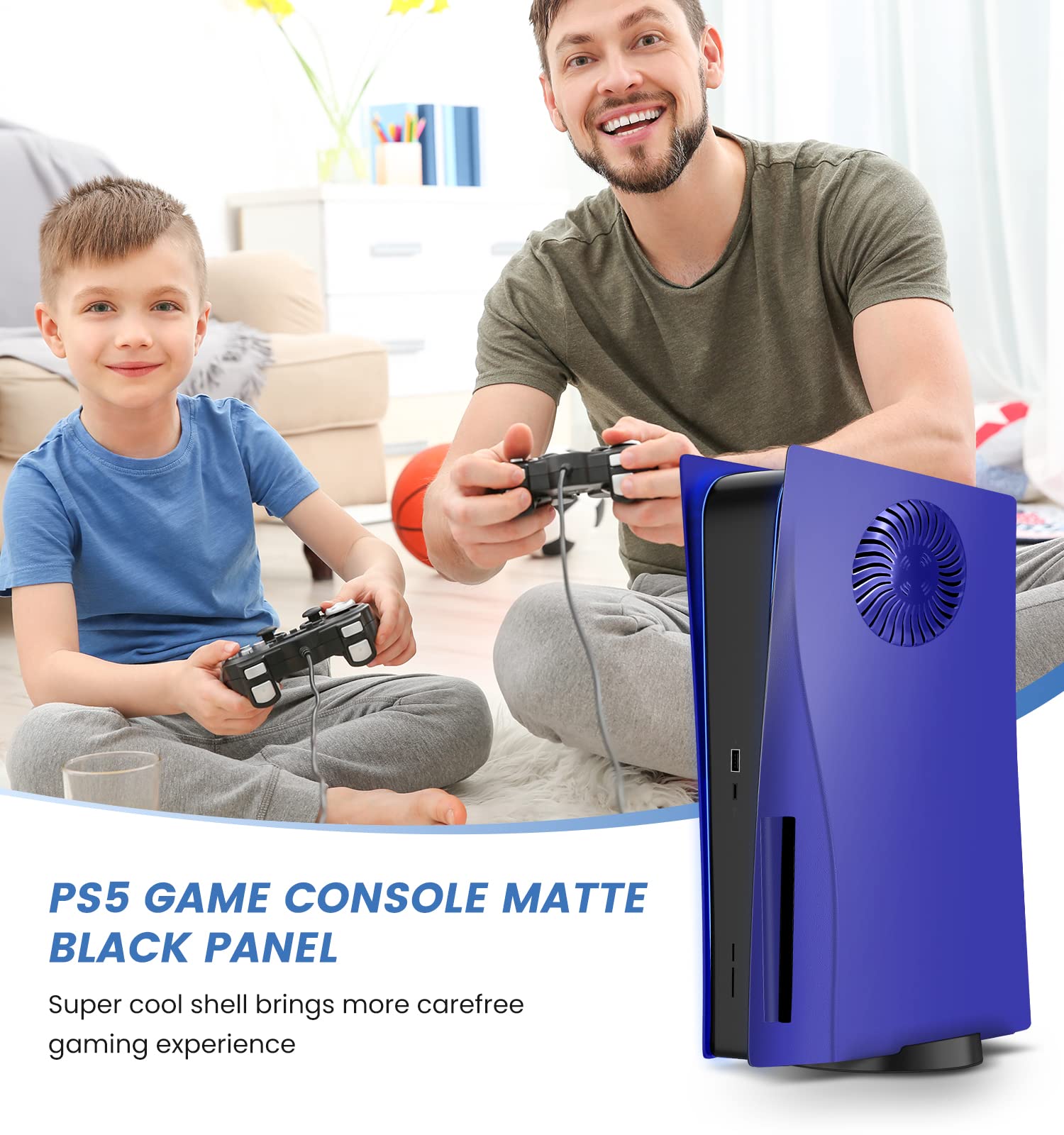 Coque de protection de plaque PS5 Version de refroidissement de la plaque frontale Peau de plaque PS5 pour édition de disque PS5 Évents turbo améliorés ABS antichoc dur Plaque PS5 Violet galactique