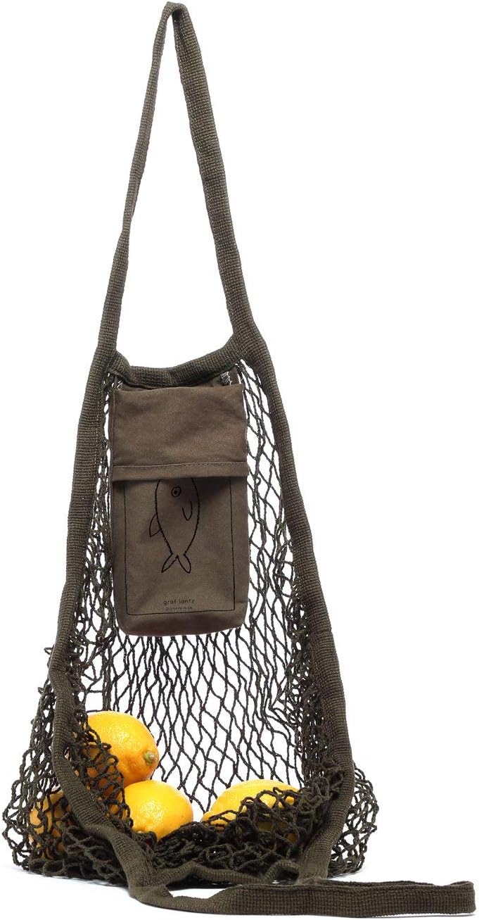 Graf Lantz Tote - Net Mesh Market Tote Bag, 100% Cotton Grocery Bag, Collapsible, Reusable, Washable, Shopping Bag, Rose
