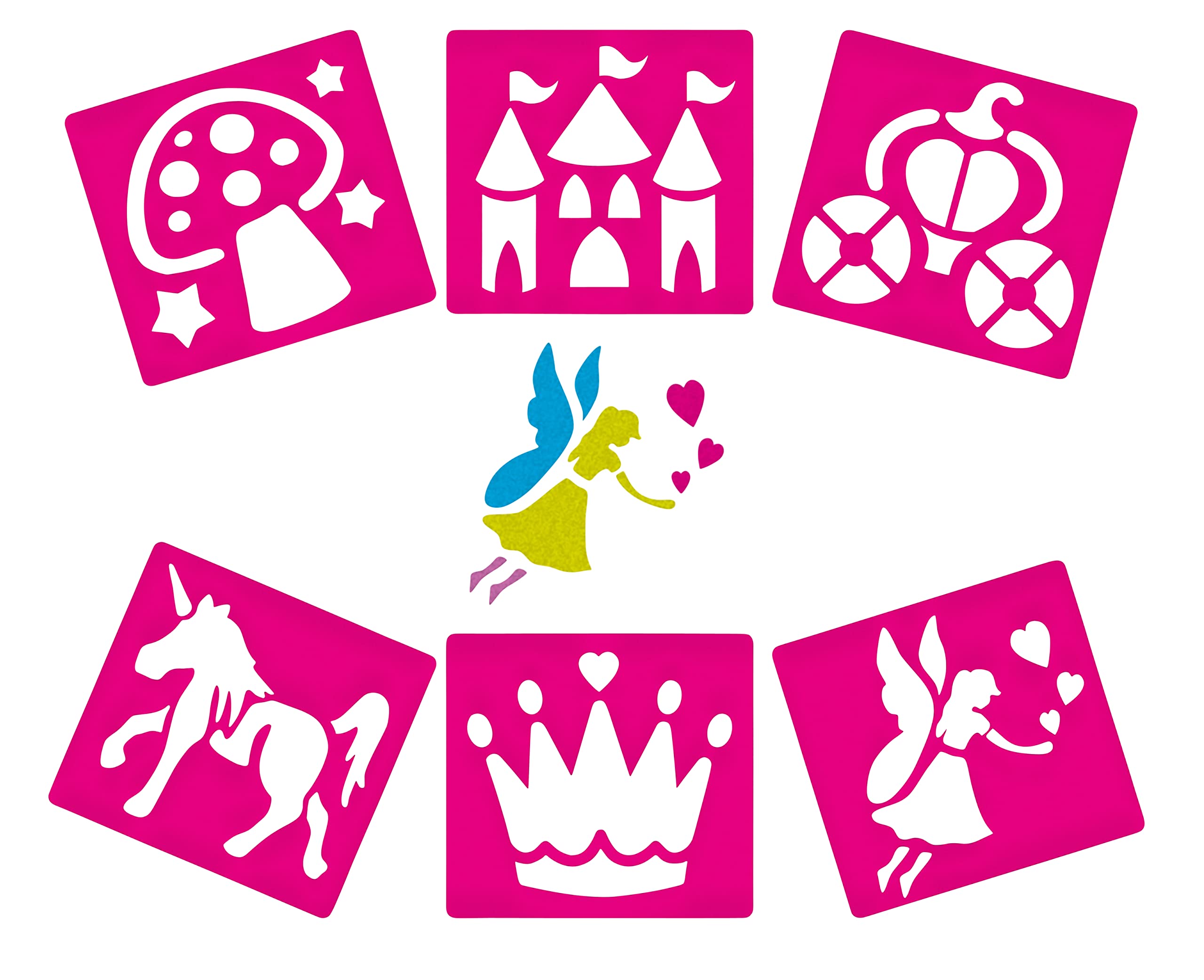 Washable Plastic Stencils - Fairytale Theme - Pack of 6 Stencils