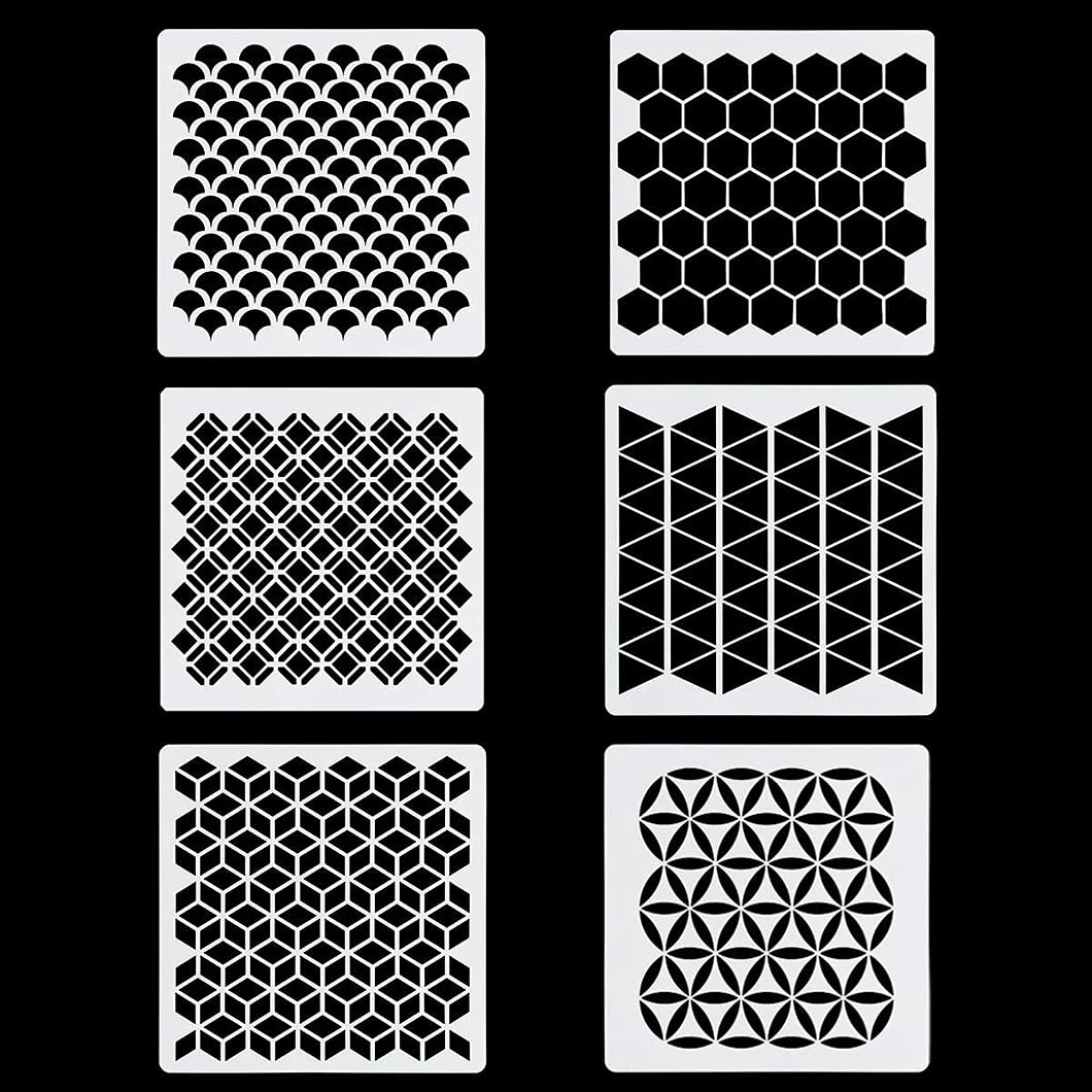 Rolin Roly 6Pcs Geometric Painting Stencils Honeycomb Drawing Templates  Durable Stripe Mold for Craft PET Art Scrapbook Tiles DIY Furniture Wall  Floor Stencil Dcor – BigaMart, image size:1060x1060