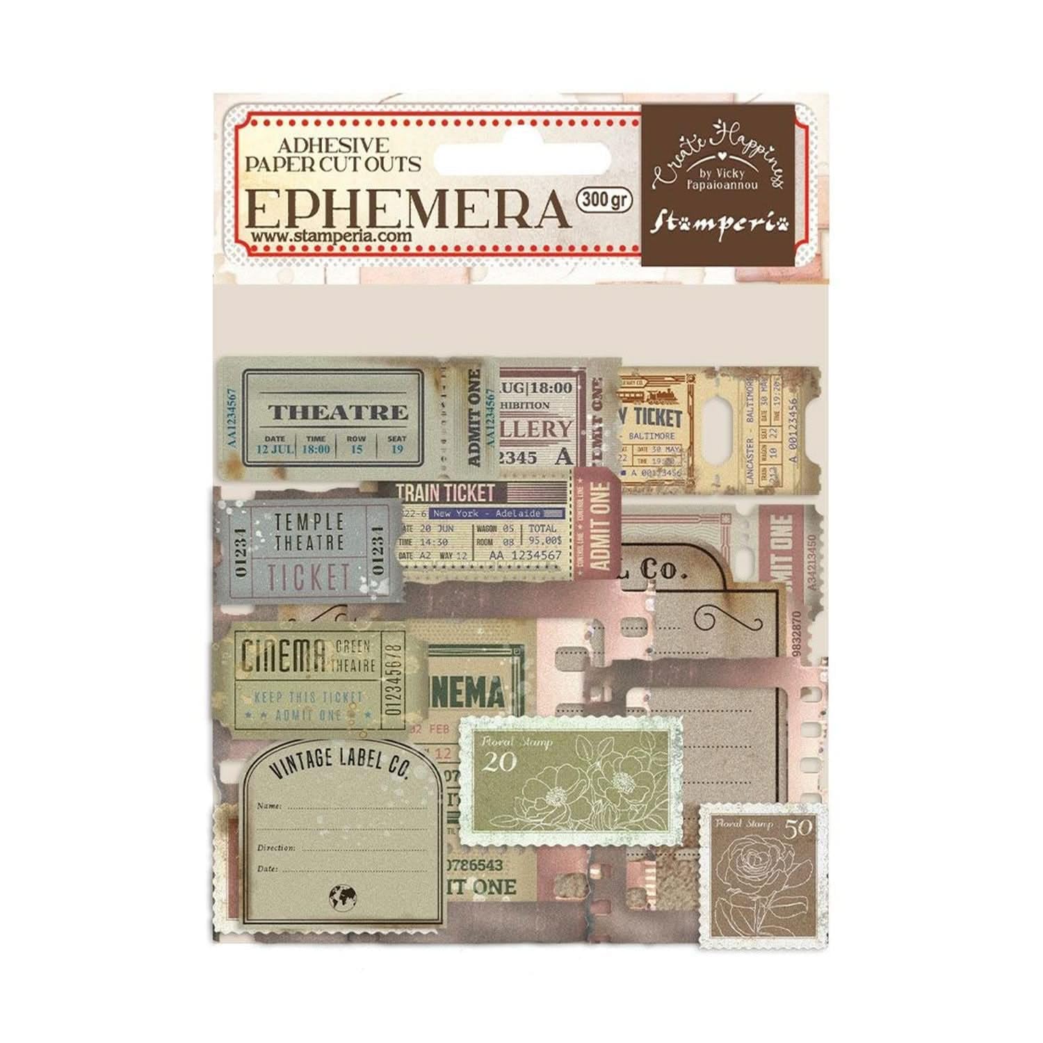 Stamperia Ephemera Create Happiness Christmas Tickets