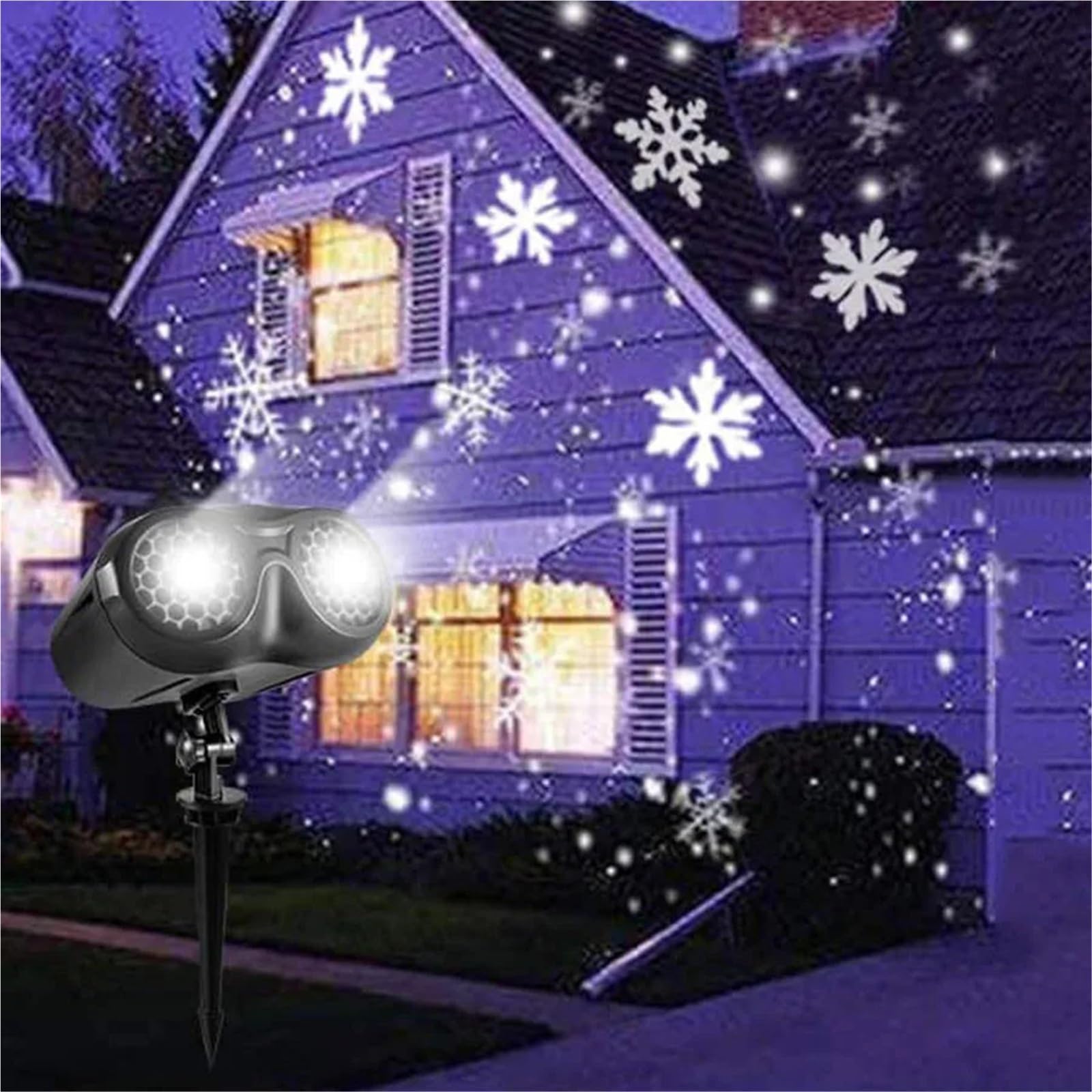 Proiettore di luci a LED natalizie, proiettore di fiocchi di neve natalizi, luce for esterni con fiocchi di neve
