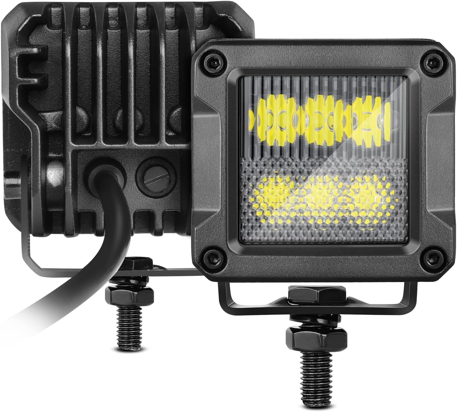 2Pcs 2.7 Inch 50W LED Driving Lights LED Pods Round Work Light Spot Light Motorcycle Driving Fog Lights for Trucks Off Road SUV ATV UTV Boat