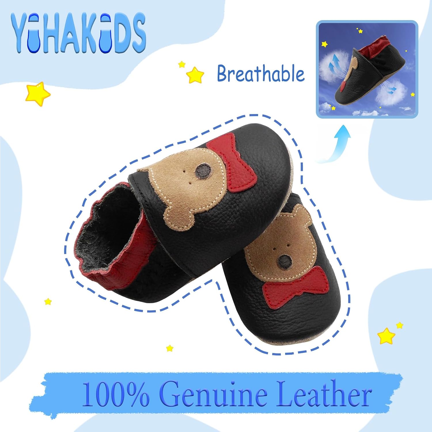 YIHAKIDS Soft Sole Baby Girls Boys Shoes Infant Toddler Leather Moccasins Slippers First Walker Crib Shoes Unisex - Image 2