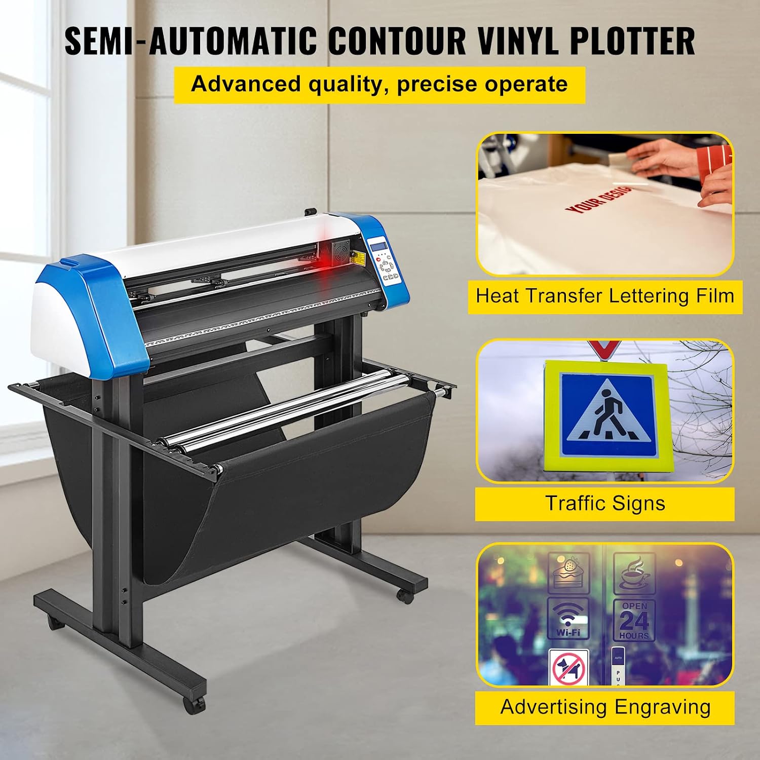 Amazon.com: VEVOR Cortador de vinilo de 28 pulgadas, máquina cortadora de  vinilo semiautomática, cortador de impresora de vinilo, posicionamiento  manual, corte de letreros con soporte de suelo, software Signmaster :  Productos de