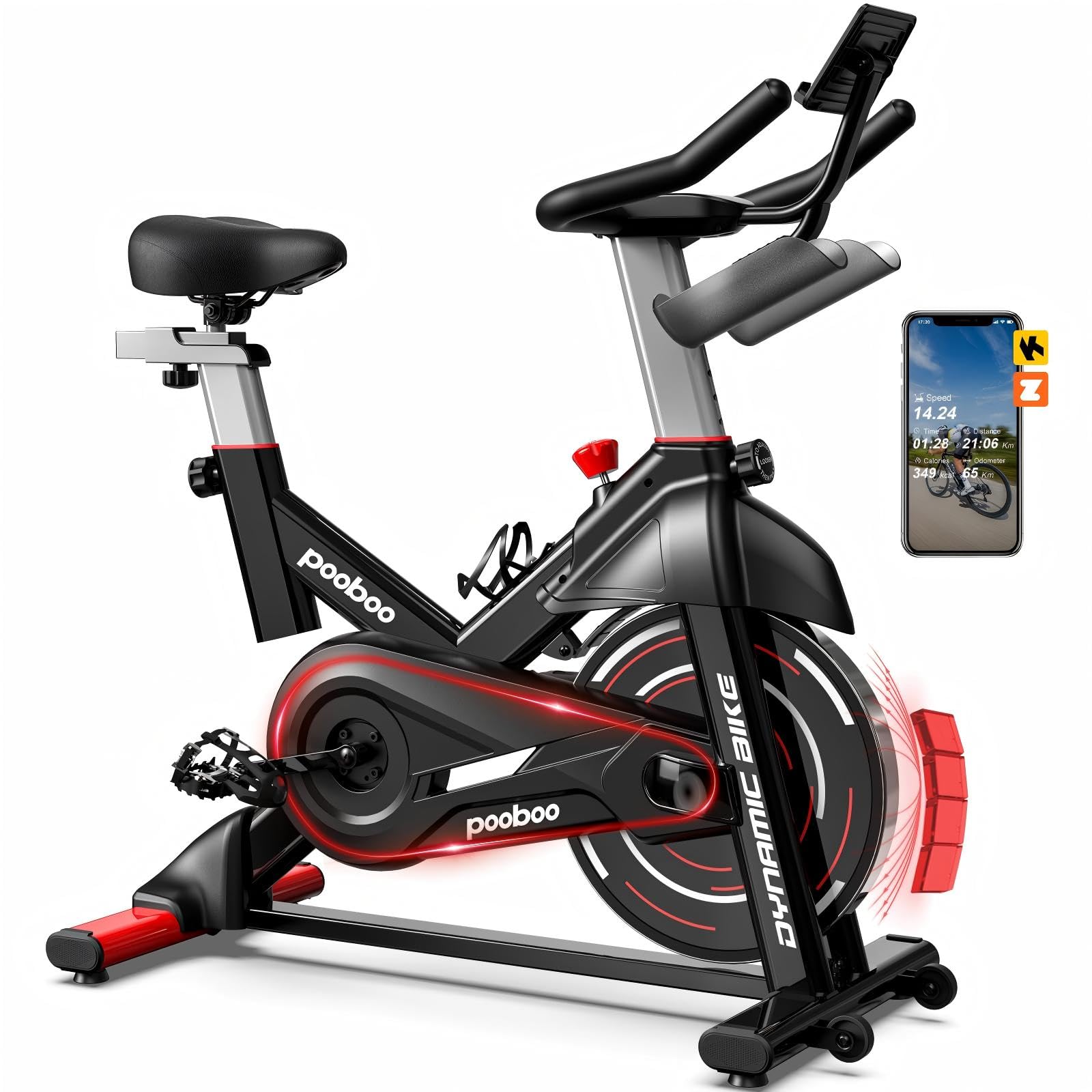 pooboo Magnetic-Red01 Exercise Bike