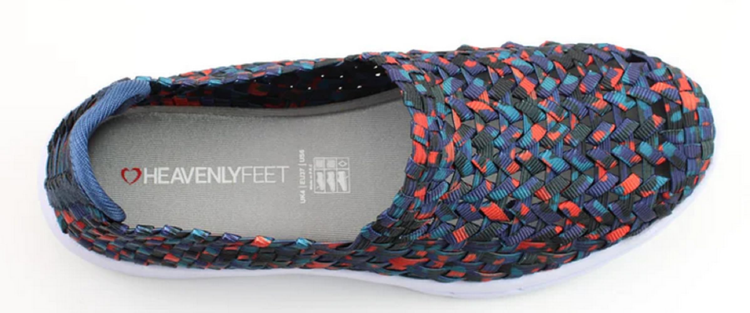 Heavenly Feet Slip On Casual Woven Trainer Lekkie letnie buty sportowe na plażę