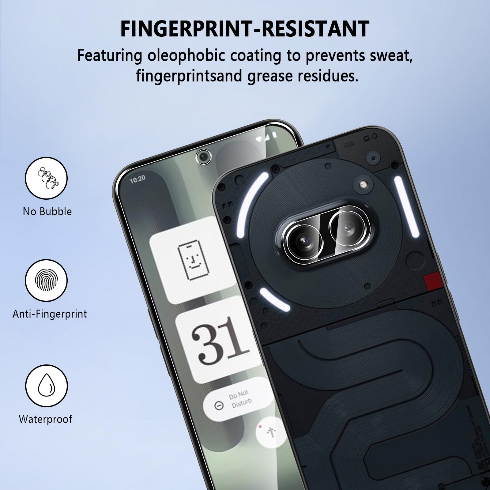 Pollachi Protector Schermo Vetro Temperato 4 Pezzi per Nothing Phone (2a)/(2a Plus), Durezza 9H, Senza Bolle, Facile Installazione, Alta Sensibilità