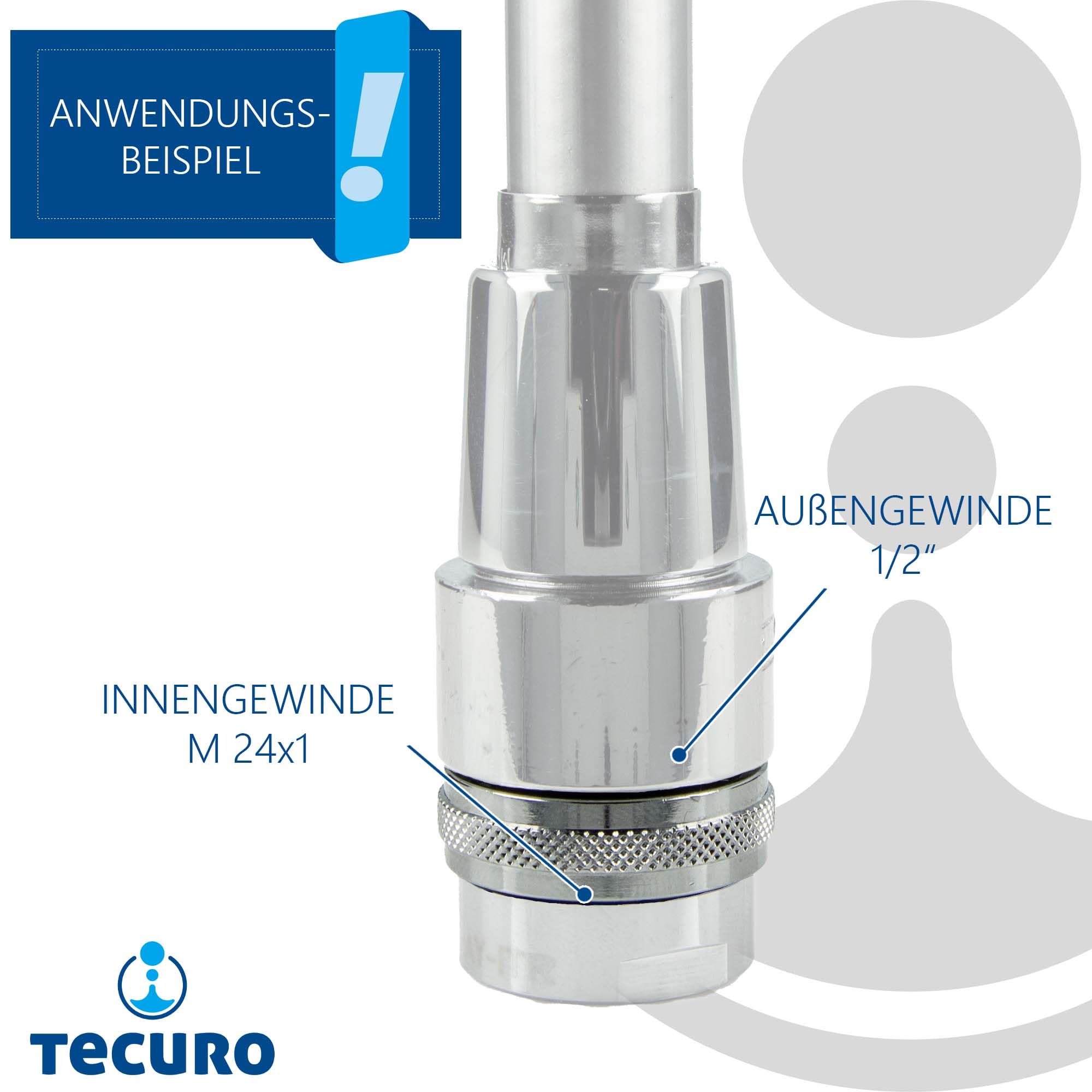 tecuro - 20096 - Reduzierstück Adapter M24 x 1 IG auf 1/2 Zoll  