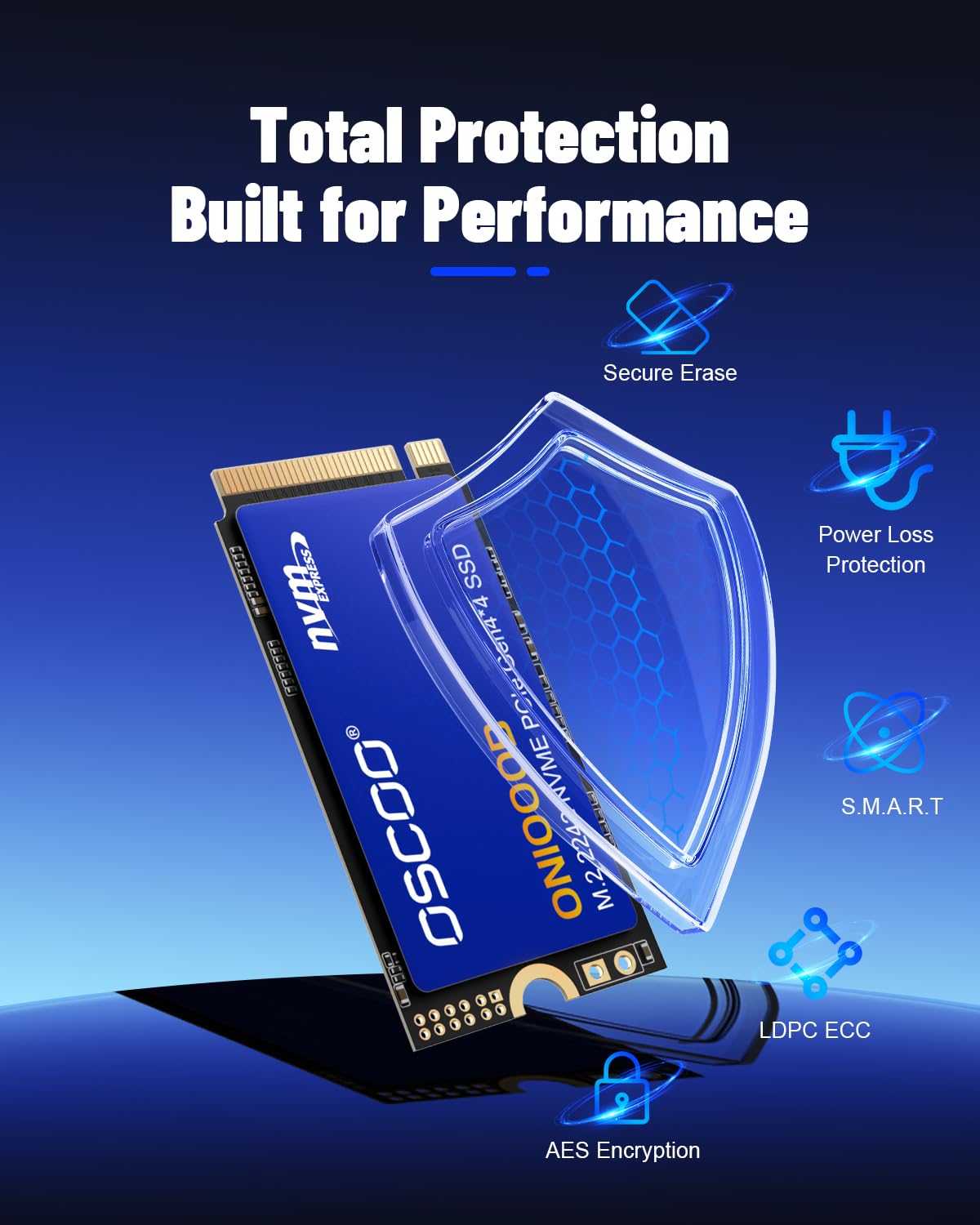 Amazon.com: OSCOO 1TB M.2 2242 Gen4x4 NVMe PCIe SSD, Up to 5400MB