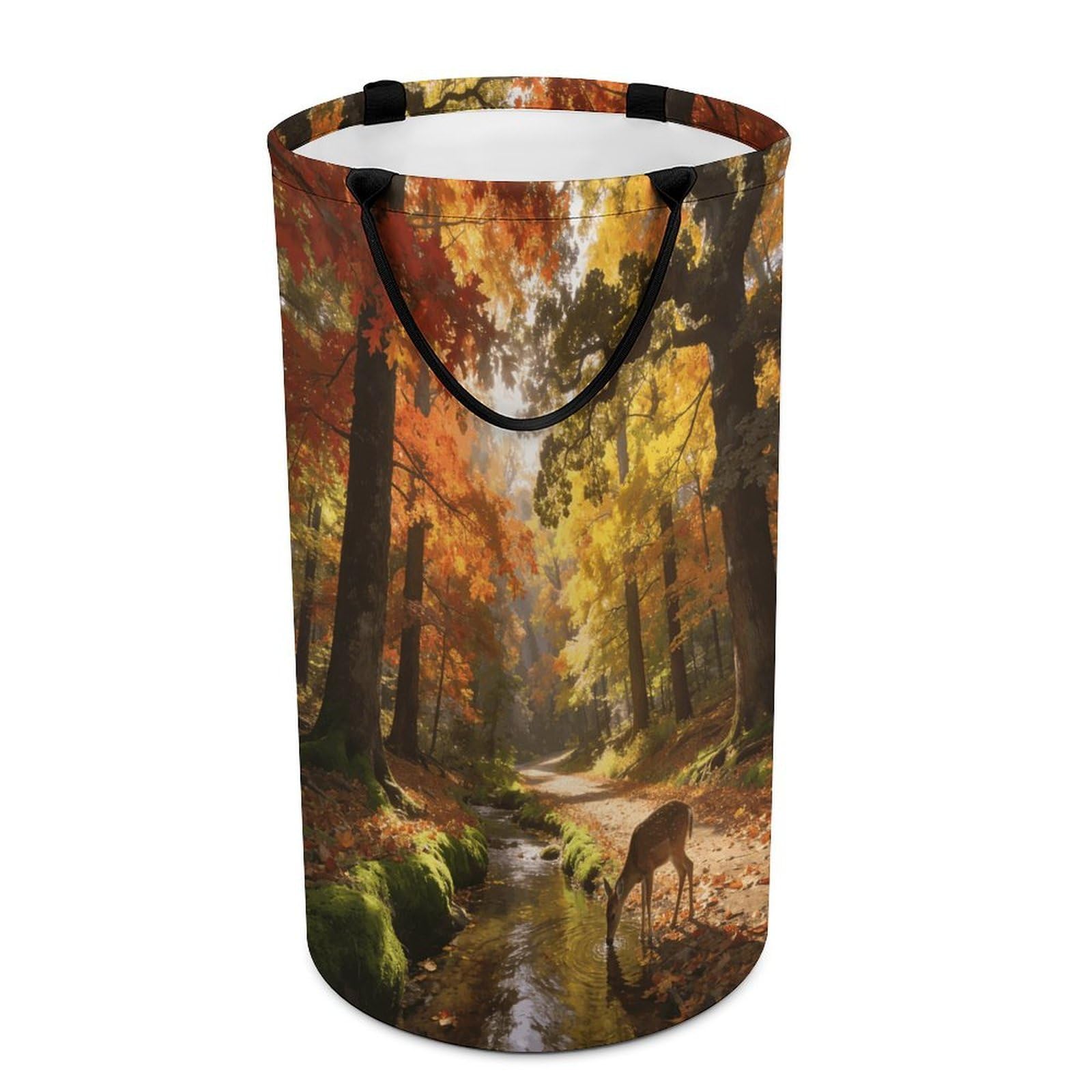 Beautiful Natural Scenery Laundry Hamper Waterproof Polyester Laundry Baskets Collapsible Dirty Clothes Storage Basket Clothes Hampers with Sturdy Handles for Travel Bedroom