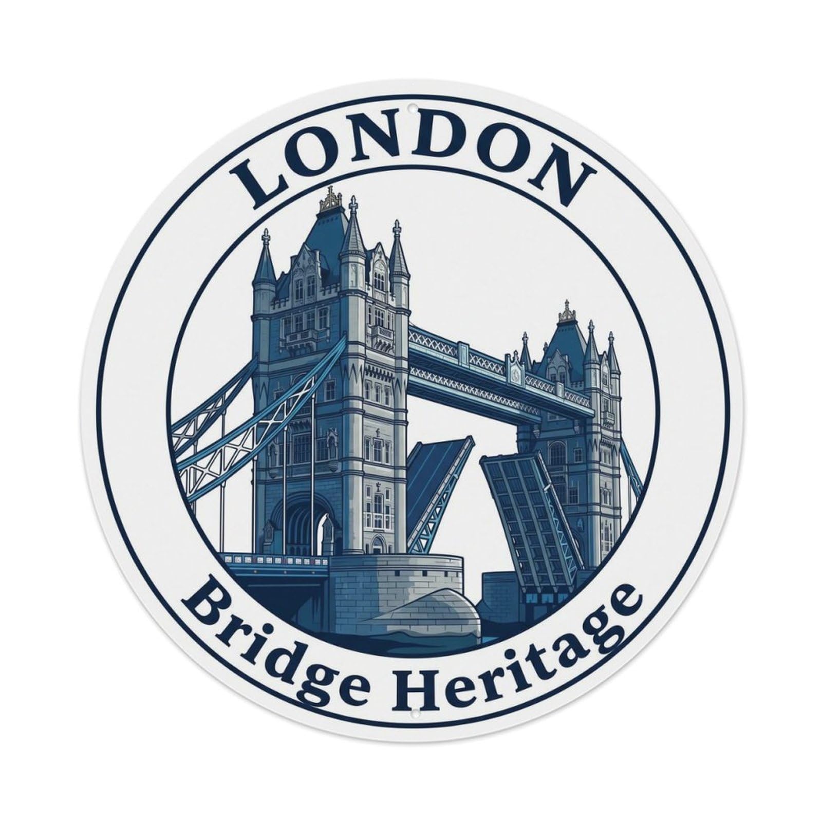 Fqcyn Style Vintage Travel British Bridge Heritage Metal Tin Sign