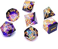 Vista 51 de Resin Cat Head DND Dice, Sharp Edge Dungeons and Dragons Polyhedron Game Dice Set for Role Playing Games RPG Explorer Magic, Holiday Birthday Gifts