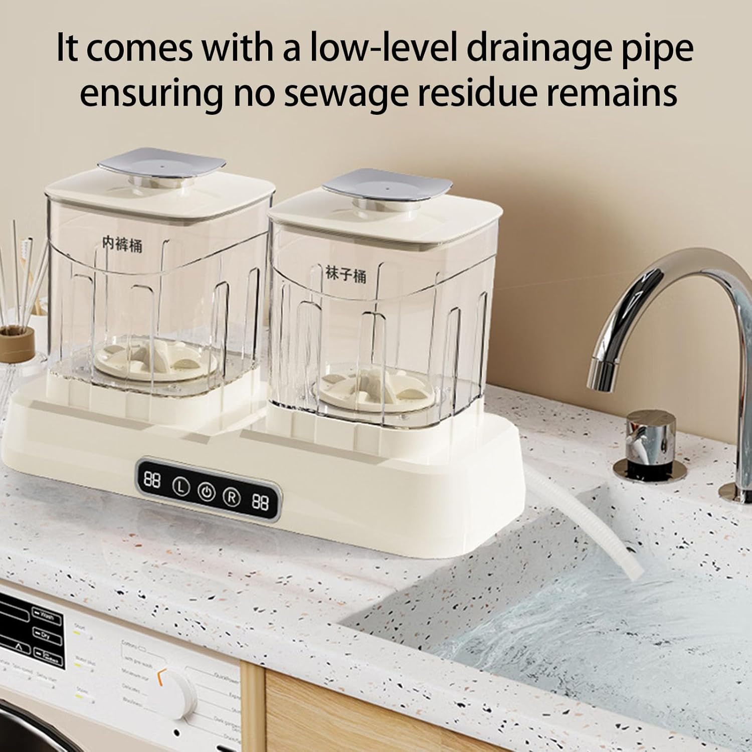 2. Portable 2L Twin Chamber Washing Machine for Underwear Socks Lightweight Compact Laundry Equipment Motor Portable Washing Machine