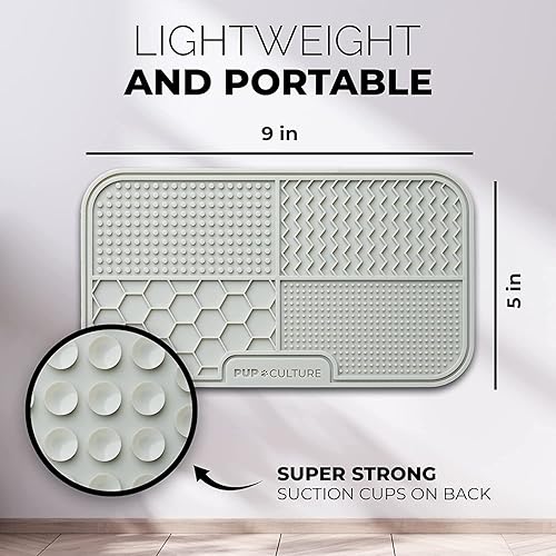 Miniatura 6 de Pup Culture Alfombrilla para lamer perros (paquete de 2), almohadilla de alimentación para mascotas ansiosas y 4 rompecabezas diferentes para