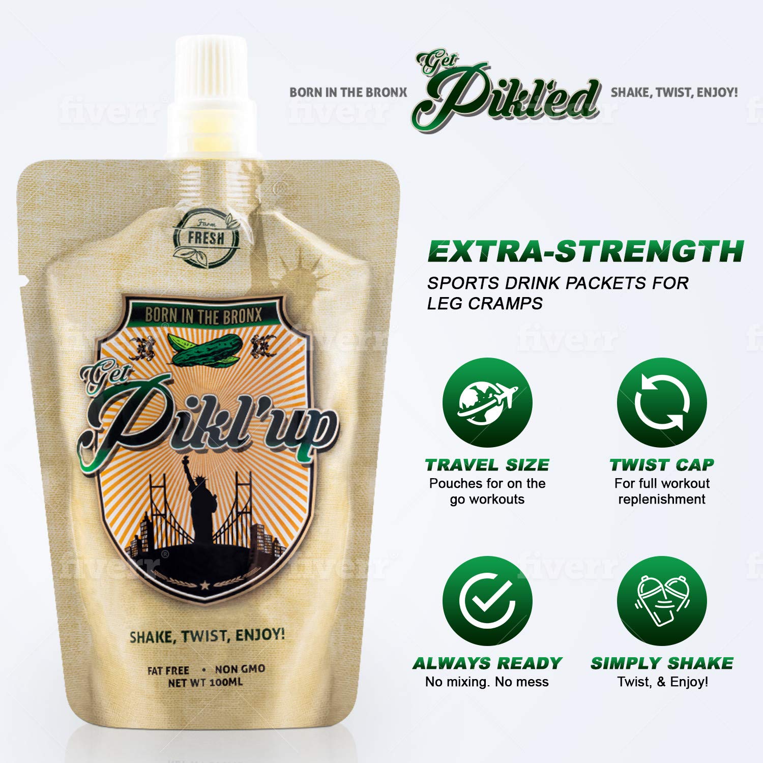 Kosher Pickle Juice Shots for Leg Cramps Electrolyte Solution Pickle