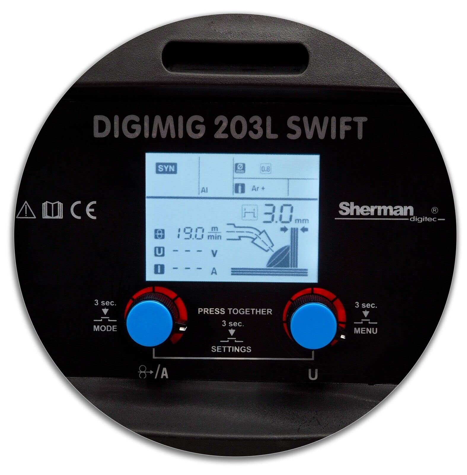 Sherman™ DIGIMIG 203L SWIFT MIG/MAG Soldador TIG 200 Amp LCD Soldadura sinergia 3 en 1