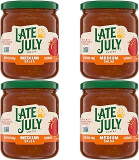 Late July Snacks Medium Salsa, 15.5 oz Jar (Pack of 4)